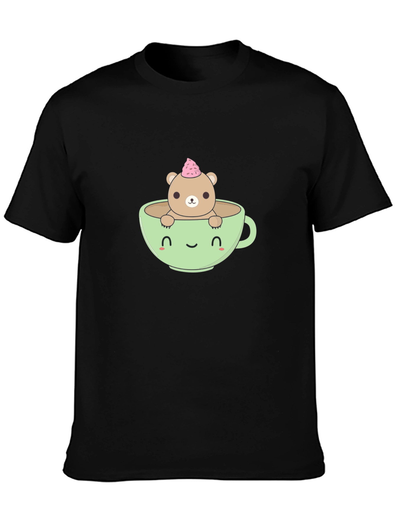 Cute Bear in Tea Cup Graphic T-Shirt
