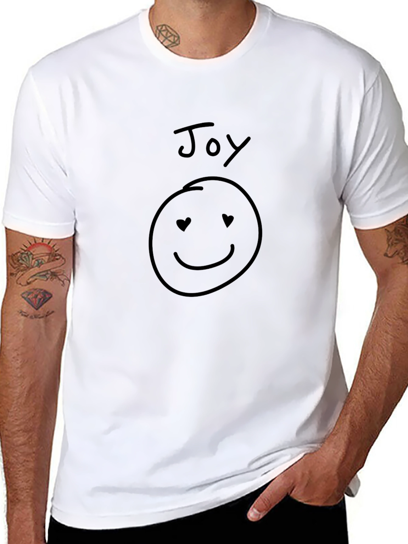 Joy Smiley Face Graphic Black T-Shirt