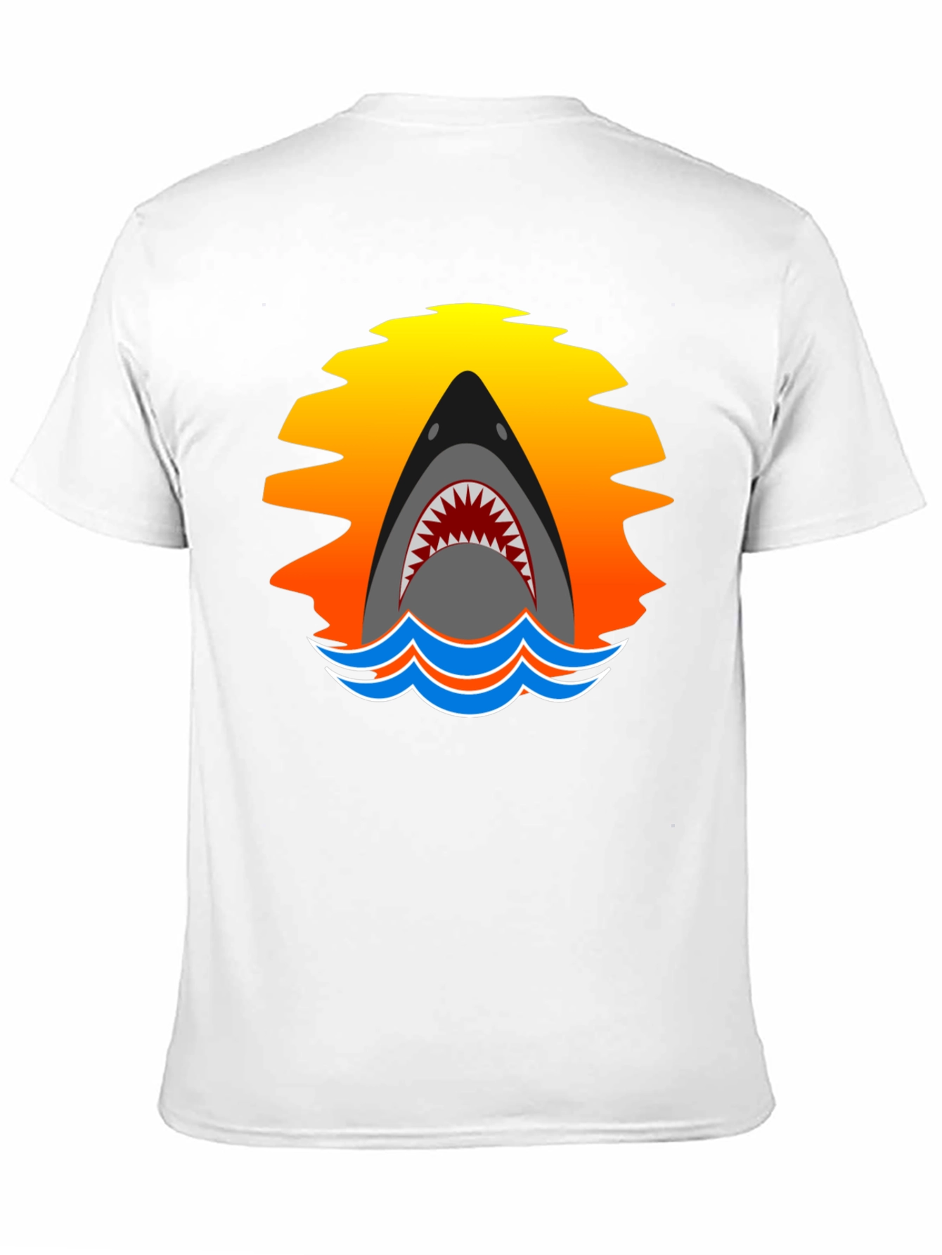 Shark Sunset Graphic T-Shirt - Black Cotton Tee
