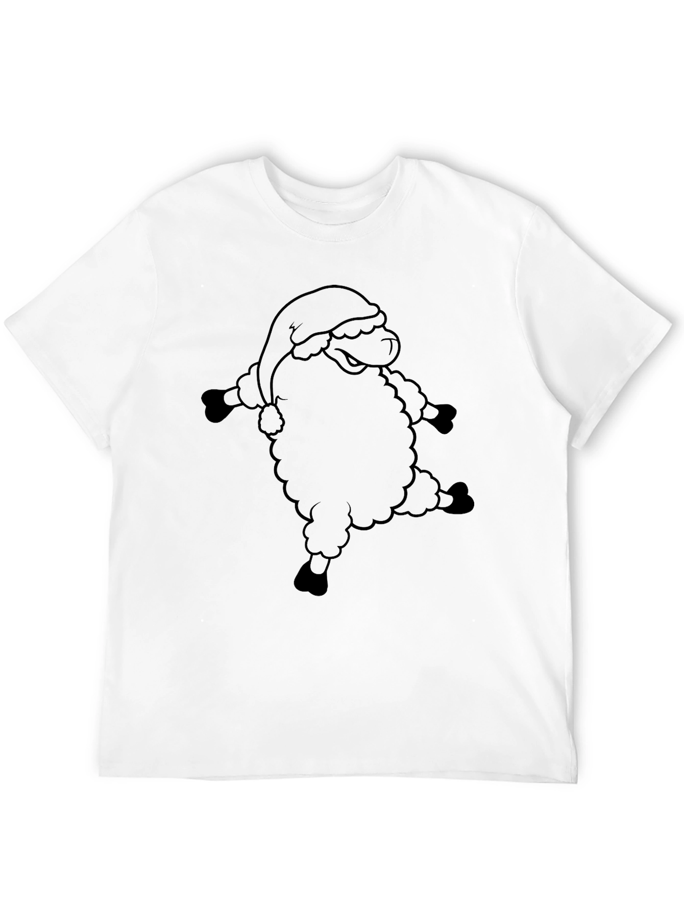 Dancing Santa Sheep Graphic Tee - Black