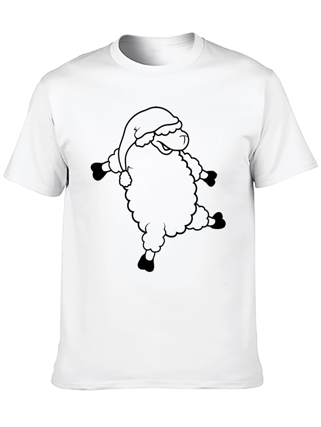 Dancing Santa Sheep Graphic Tee - Black