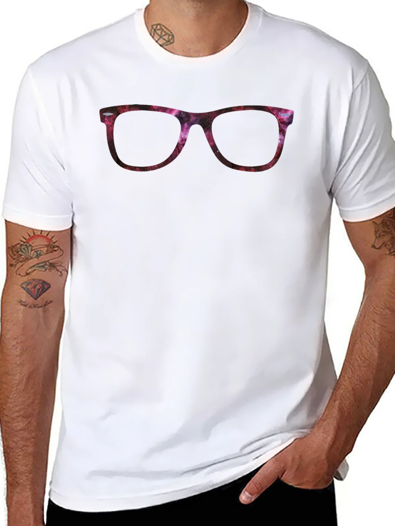 Galaxy Glasses Graphic Tee - Cool Cosmic Design