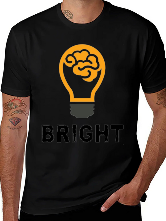 Bright Idea Brain Lightbulb Graphic T-Shirt