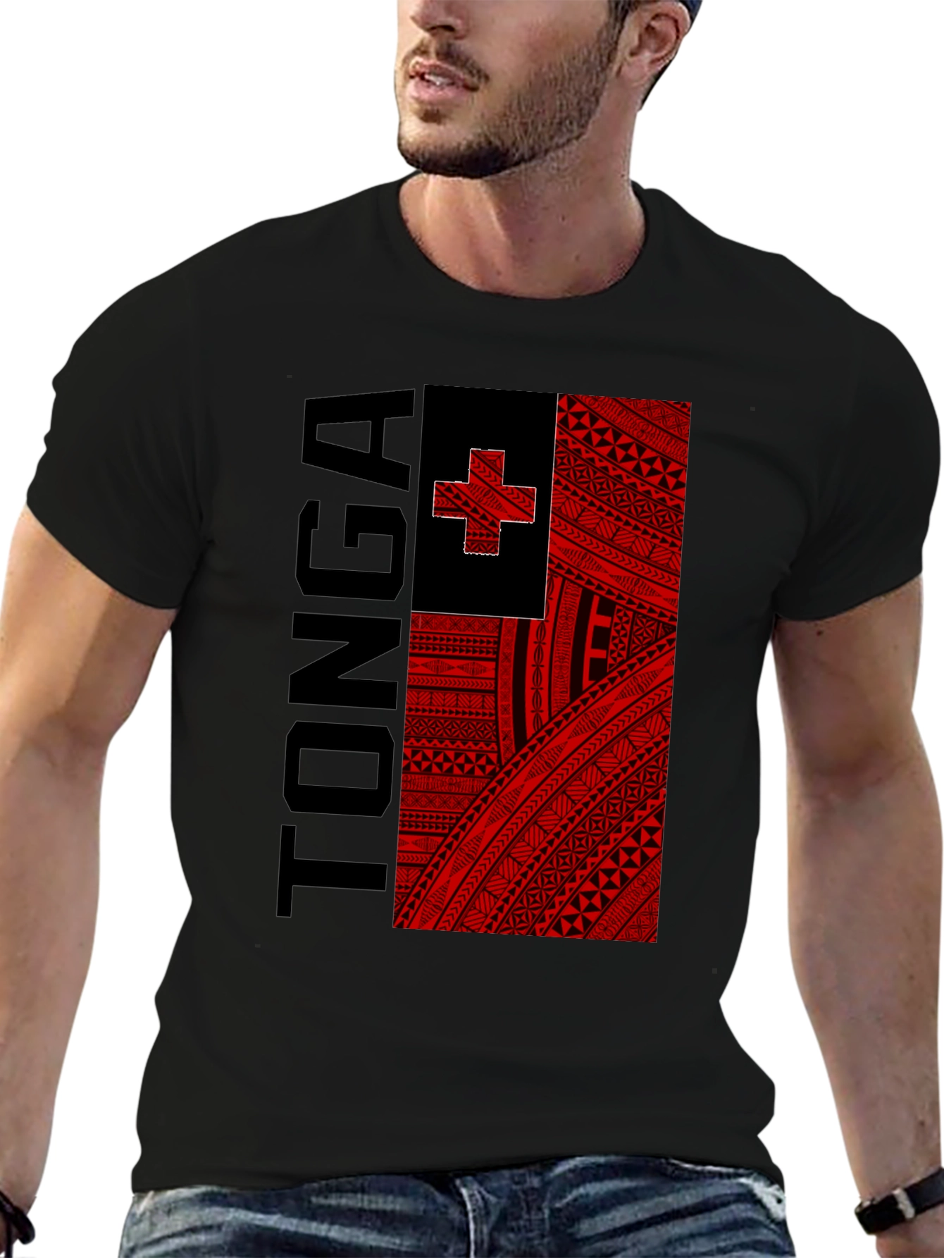 Tonga Flag Graphic Tee - Black