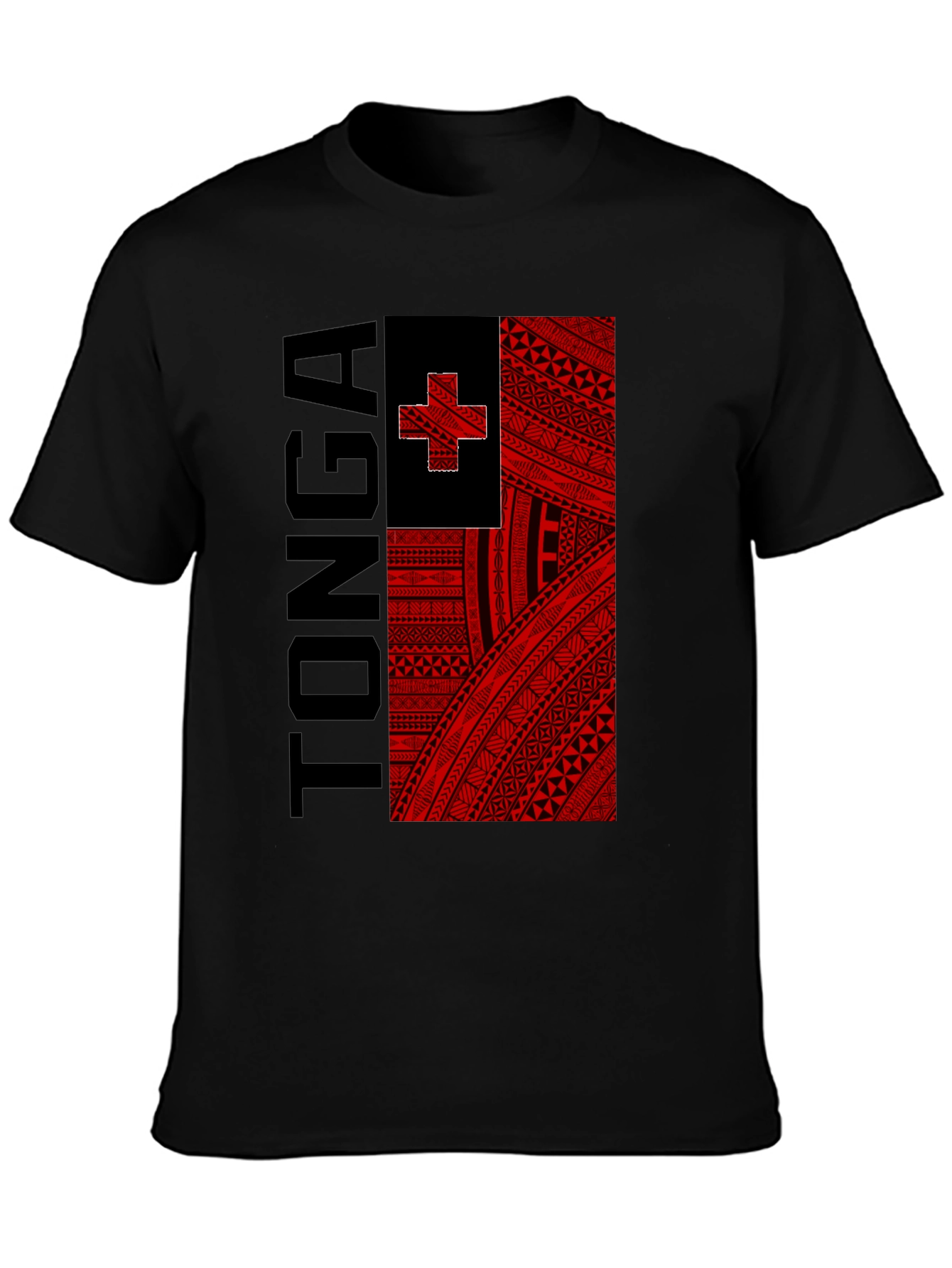 Tonga Flag Graphic Tee - Black