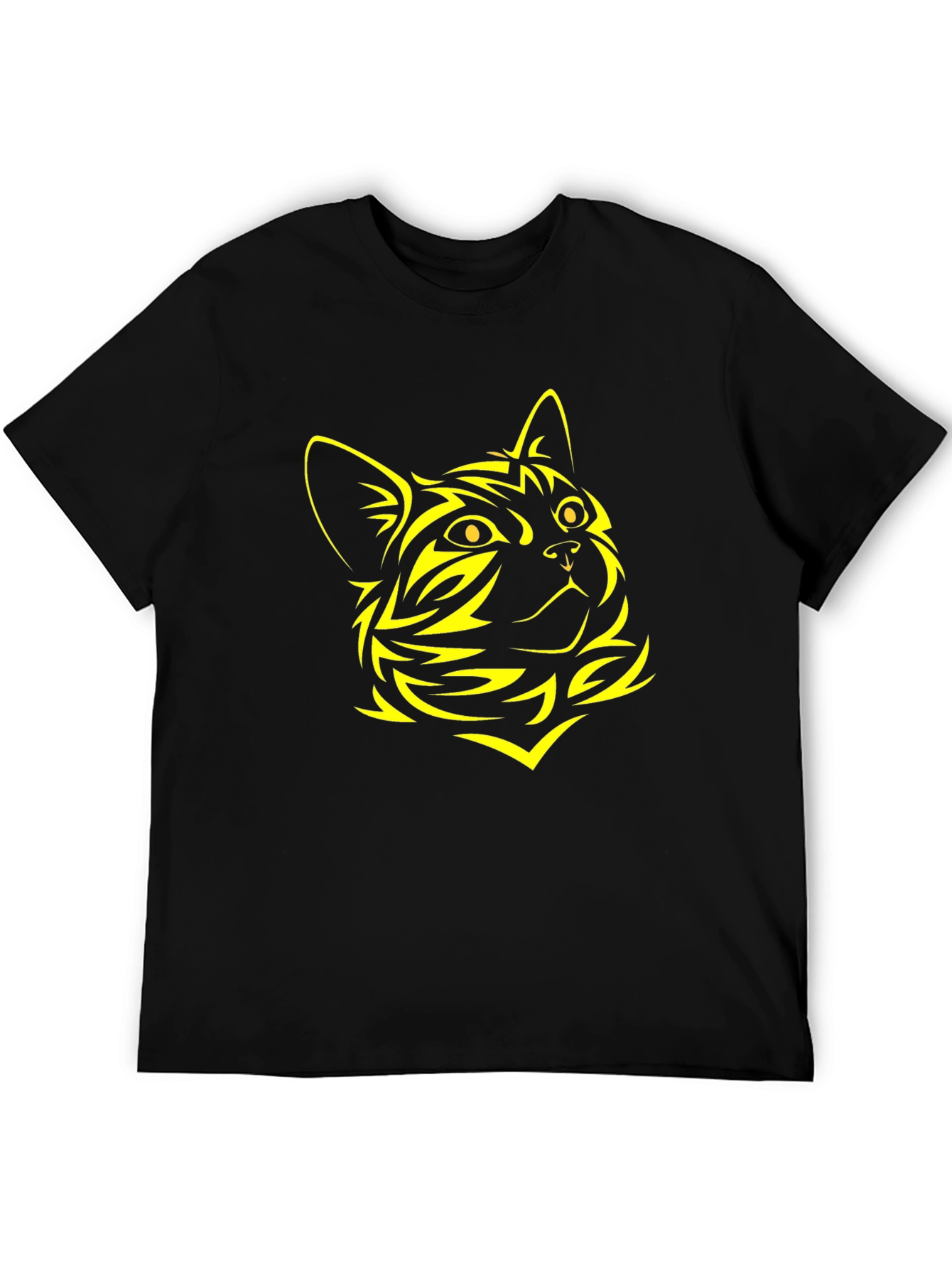 Black Cat Graphic Tee - Stylish Animal Design