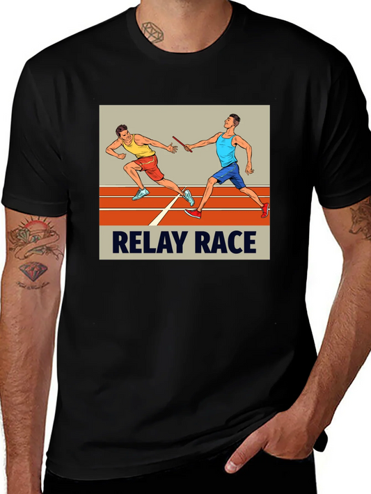 Relay Race Graphic Tee - Black