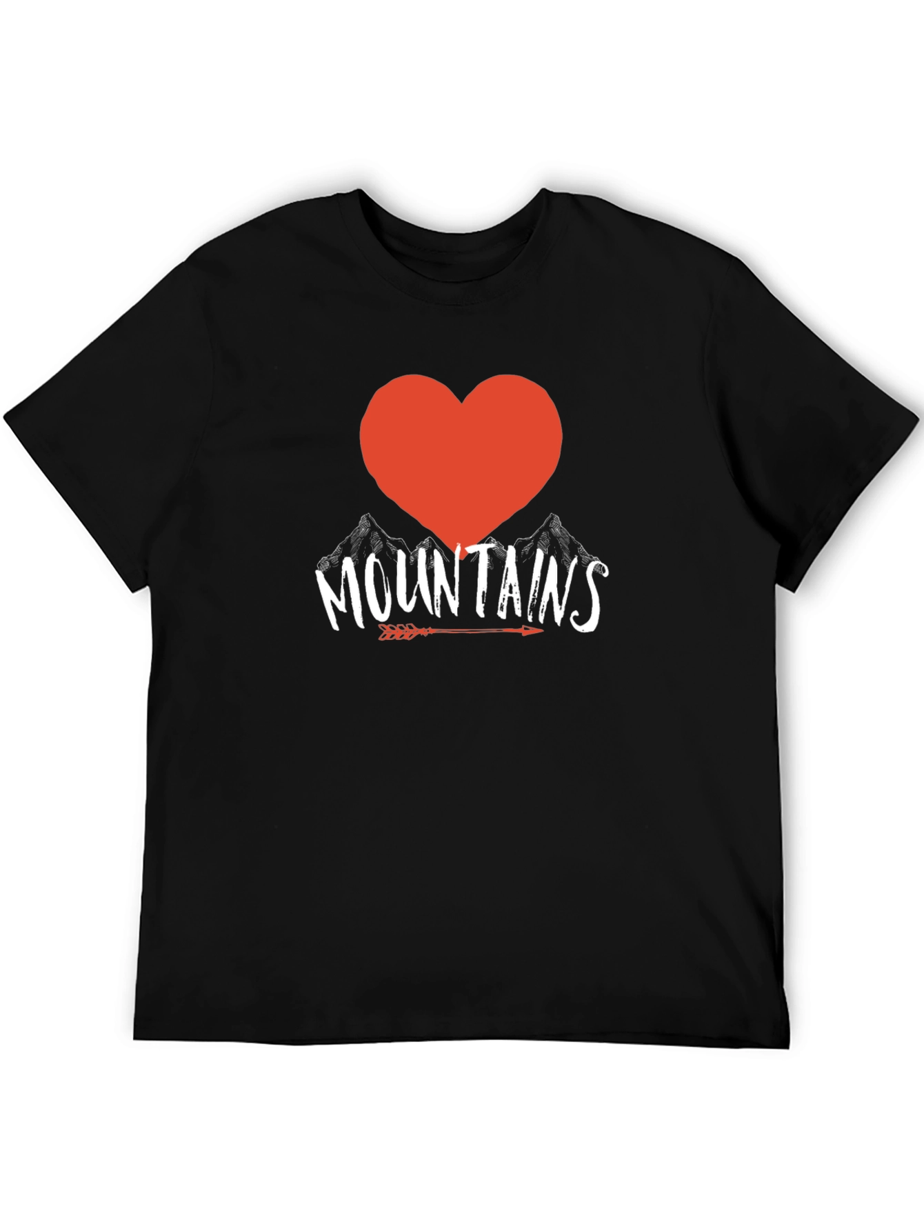 I Love Mountains Graphic Tee - Arrow Heart Design