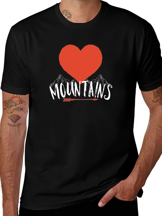 I Love Mountains Graphic Tee - Arrow Heart Design