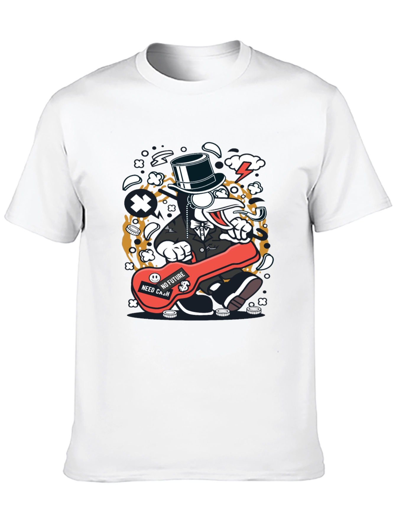 Cartoon Character Graphic Print Black T-Shirt
