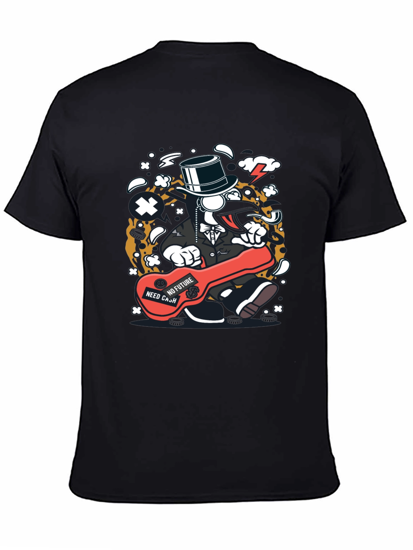 Cartoon Character Graphic Print Black T-Shirt