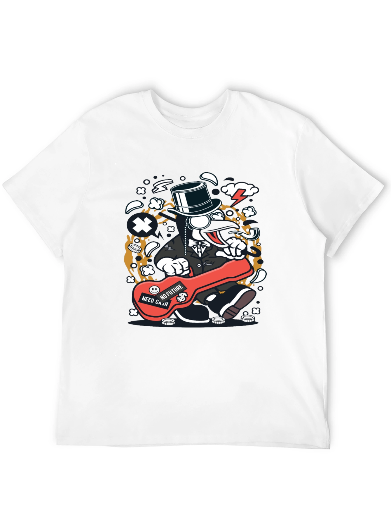 Cartoon Character Graphic Print Black T-Shirt