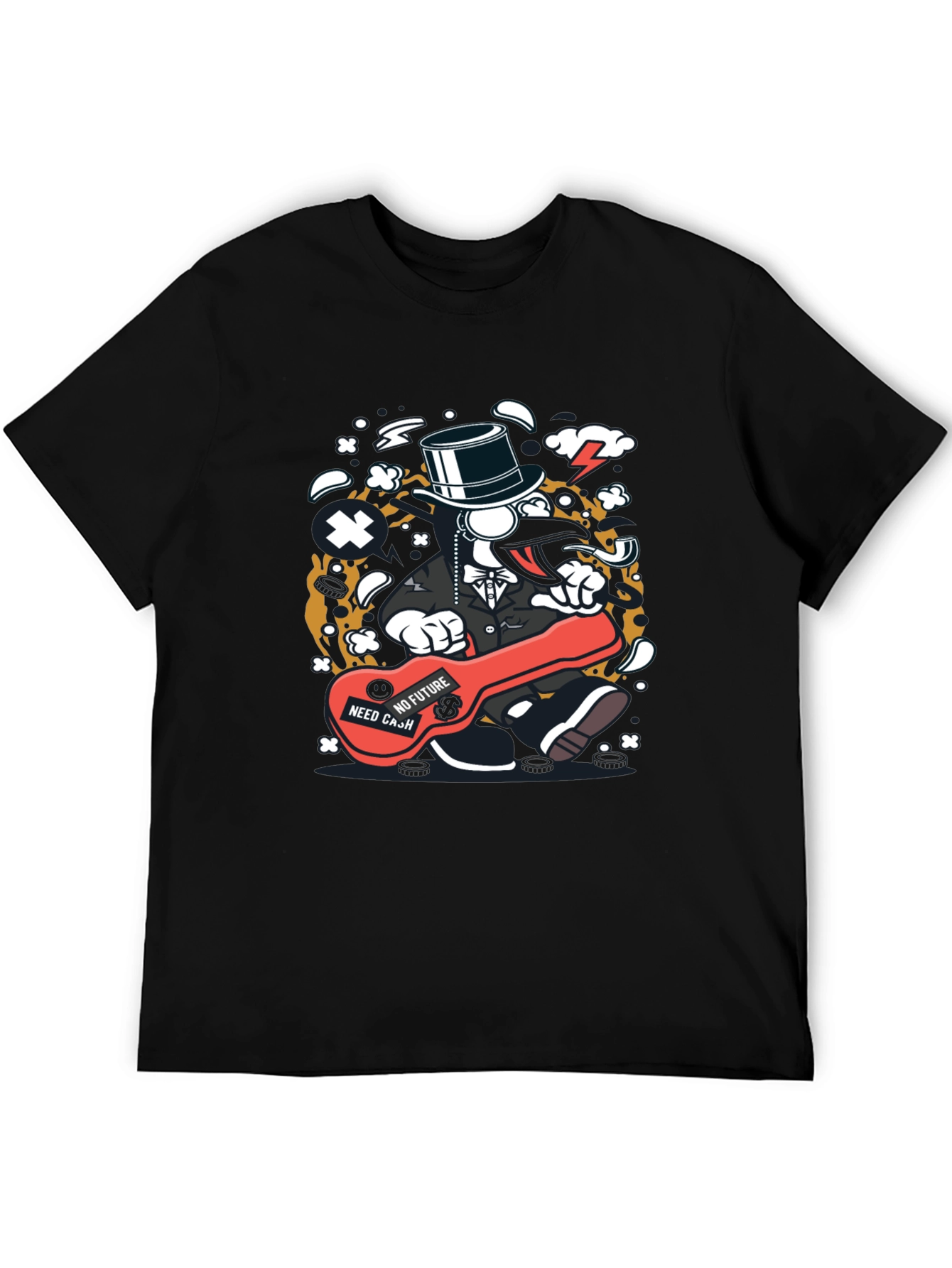 Cartoon Character Graphic Print Black T-Shirt