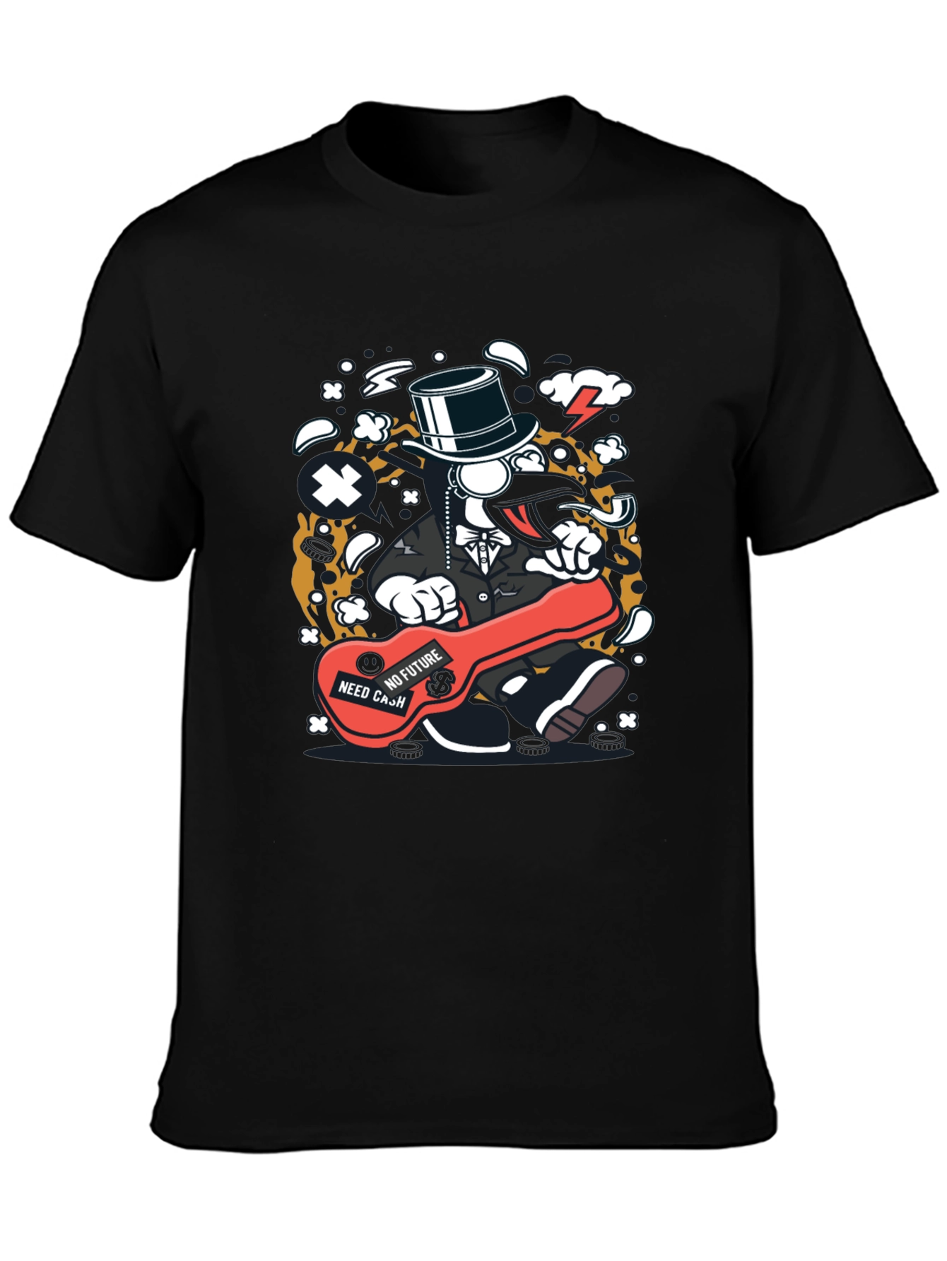 Cartoon Character Graphic Print Black T-Shirt