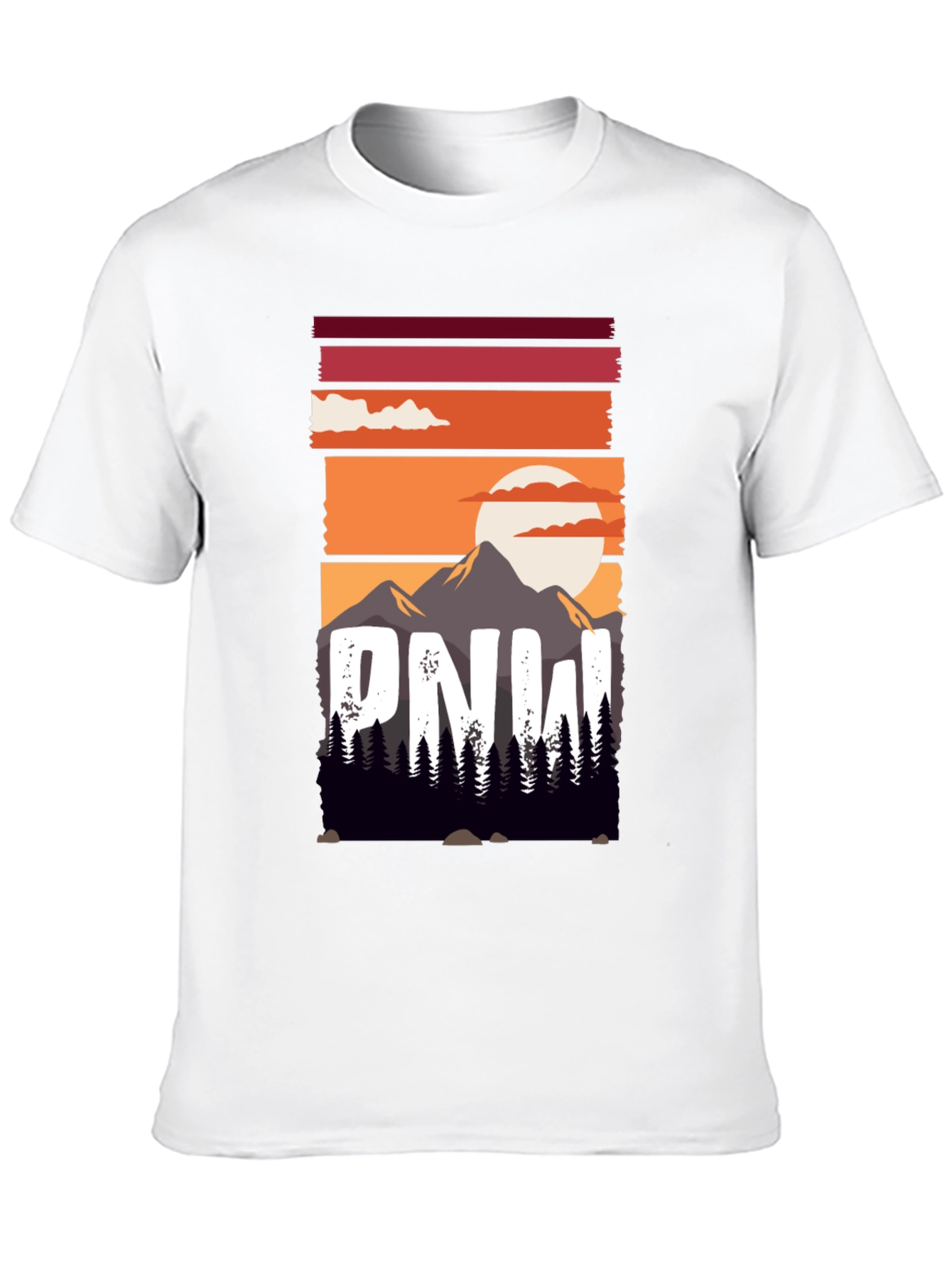PNW Mountain Sunset Graphic Tee - Nature Lovers Shirt
