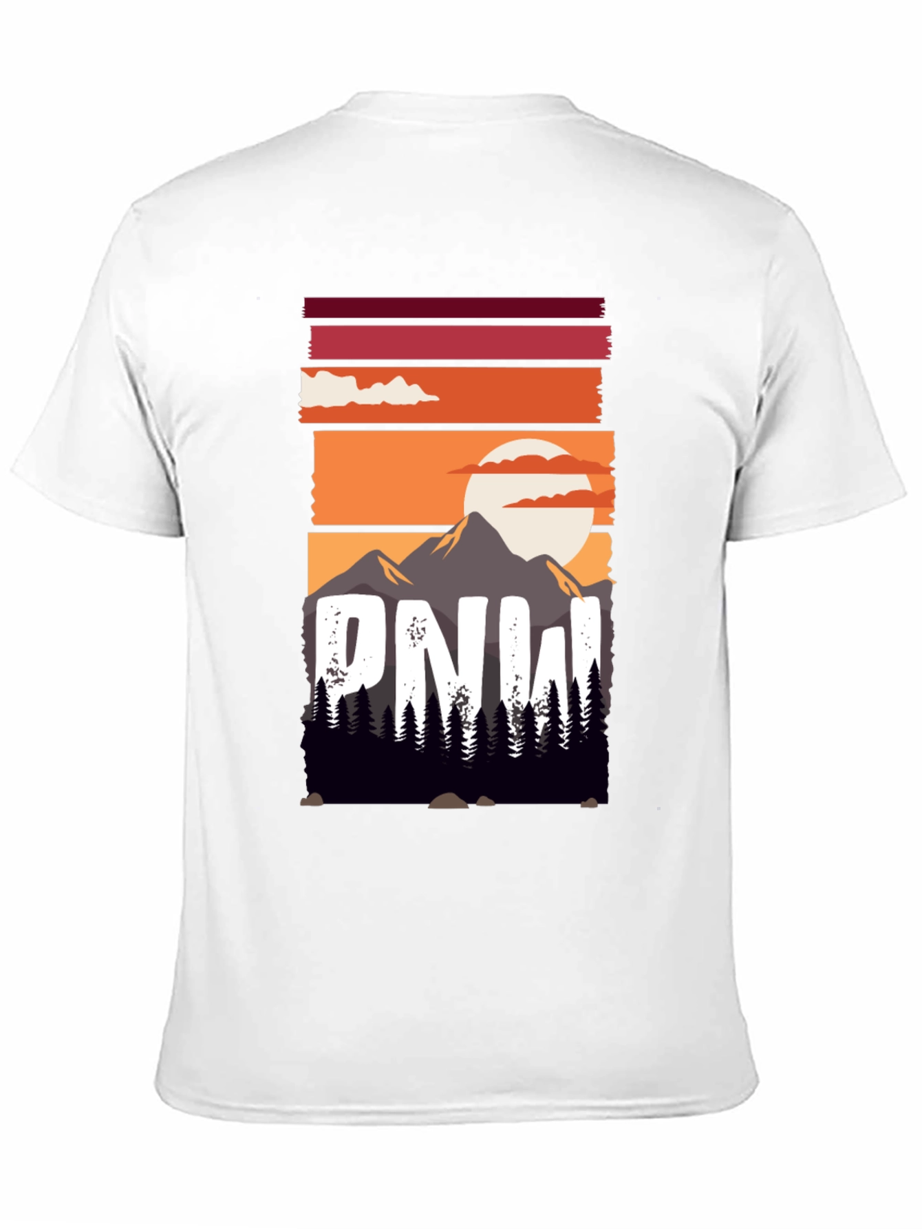 PNW Mountain Sunset Graphic Tee - Nature Lovers Shirt