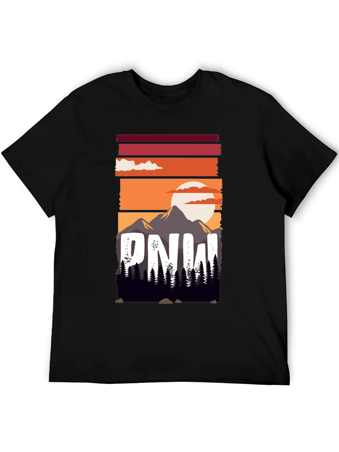 PNW Mountain Sunset Graphic Tee - Nature Lovers Shirt