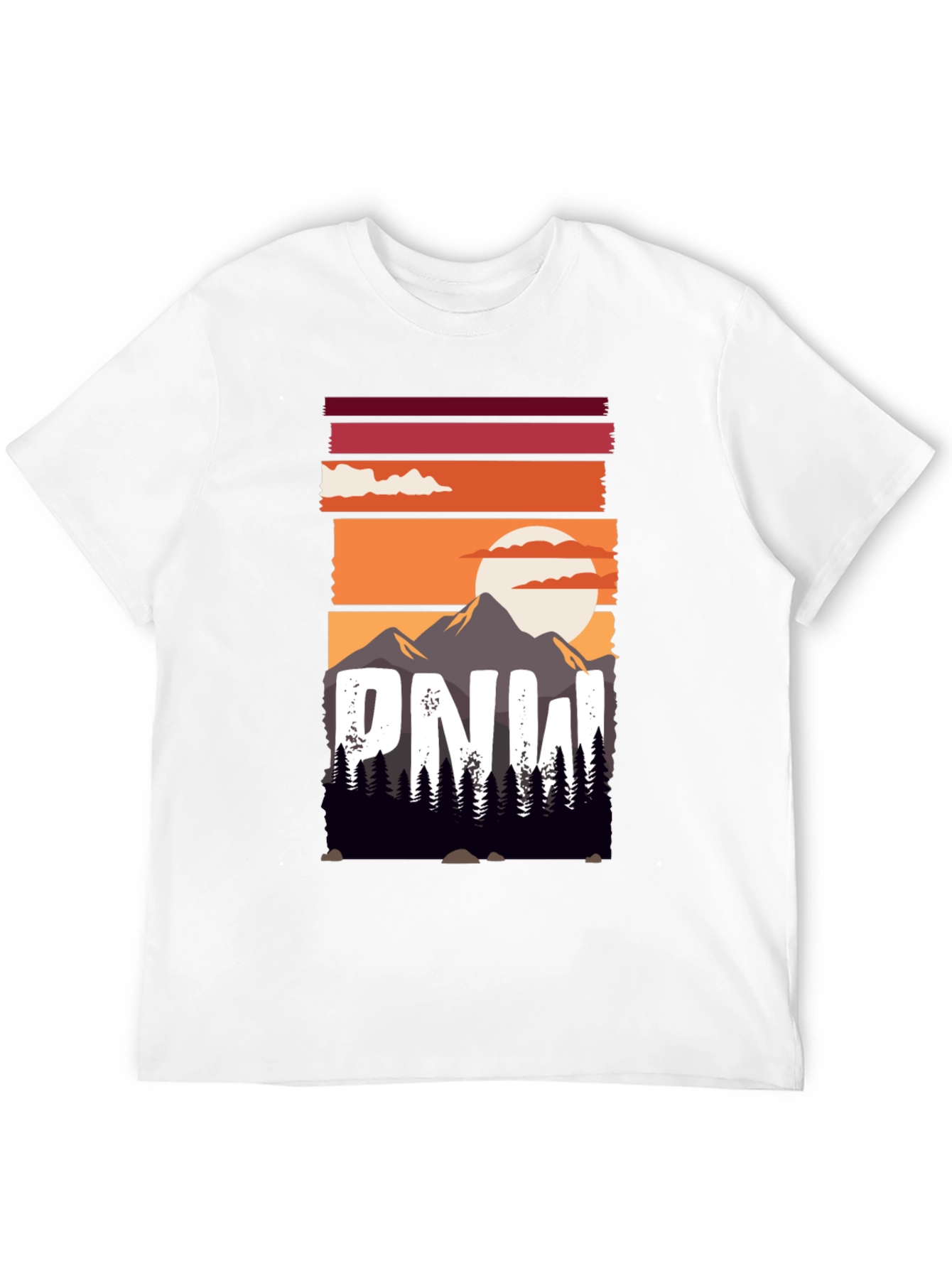 PNW Mountain Sunset Graphic Tee - Nature Lovers Shirt
