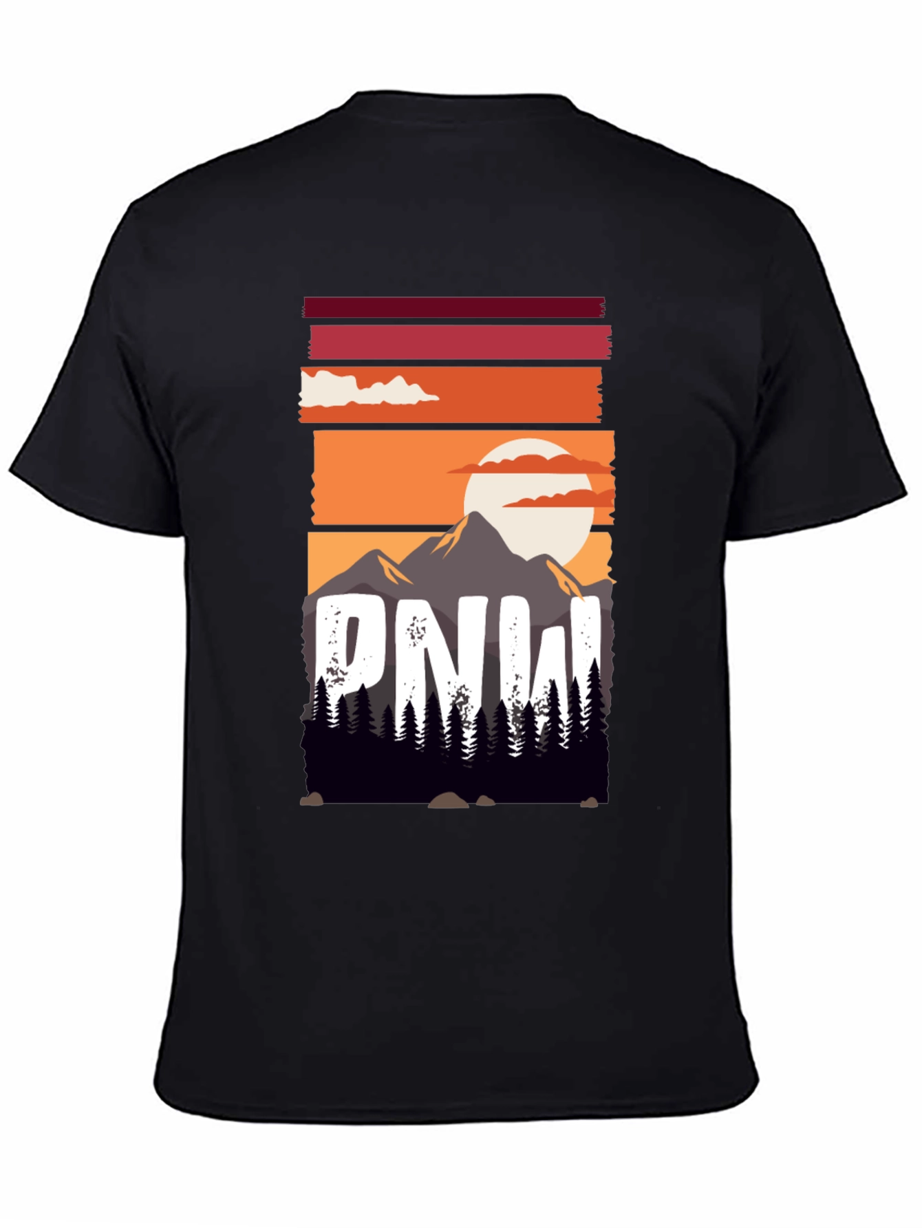 PNW Mountain Sunset Graphic Tee - Nature Lovers Shirt