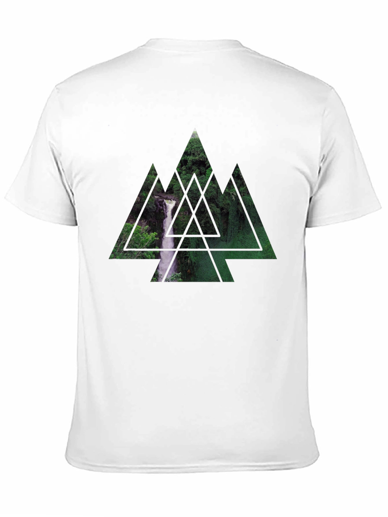 Waterfall Triangle Graphic Black T-Shirt