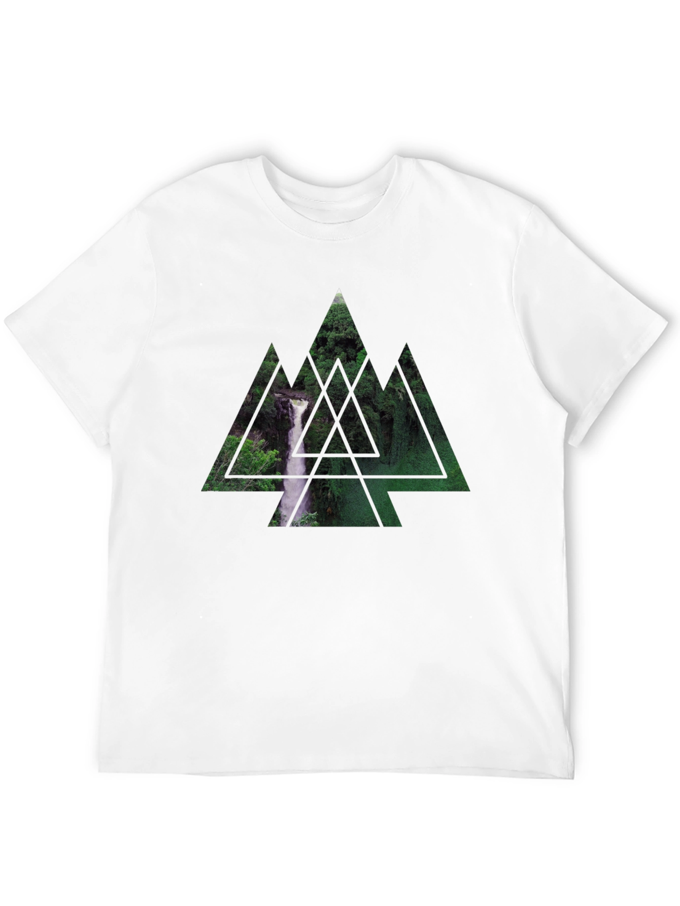 Waterfall Triangle Graphic Black T-Shirt