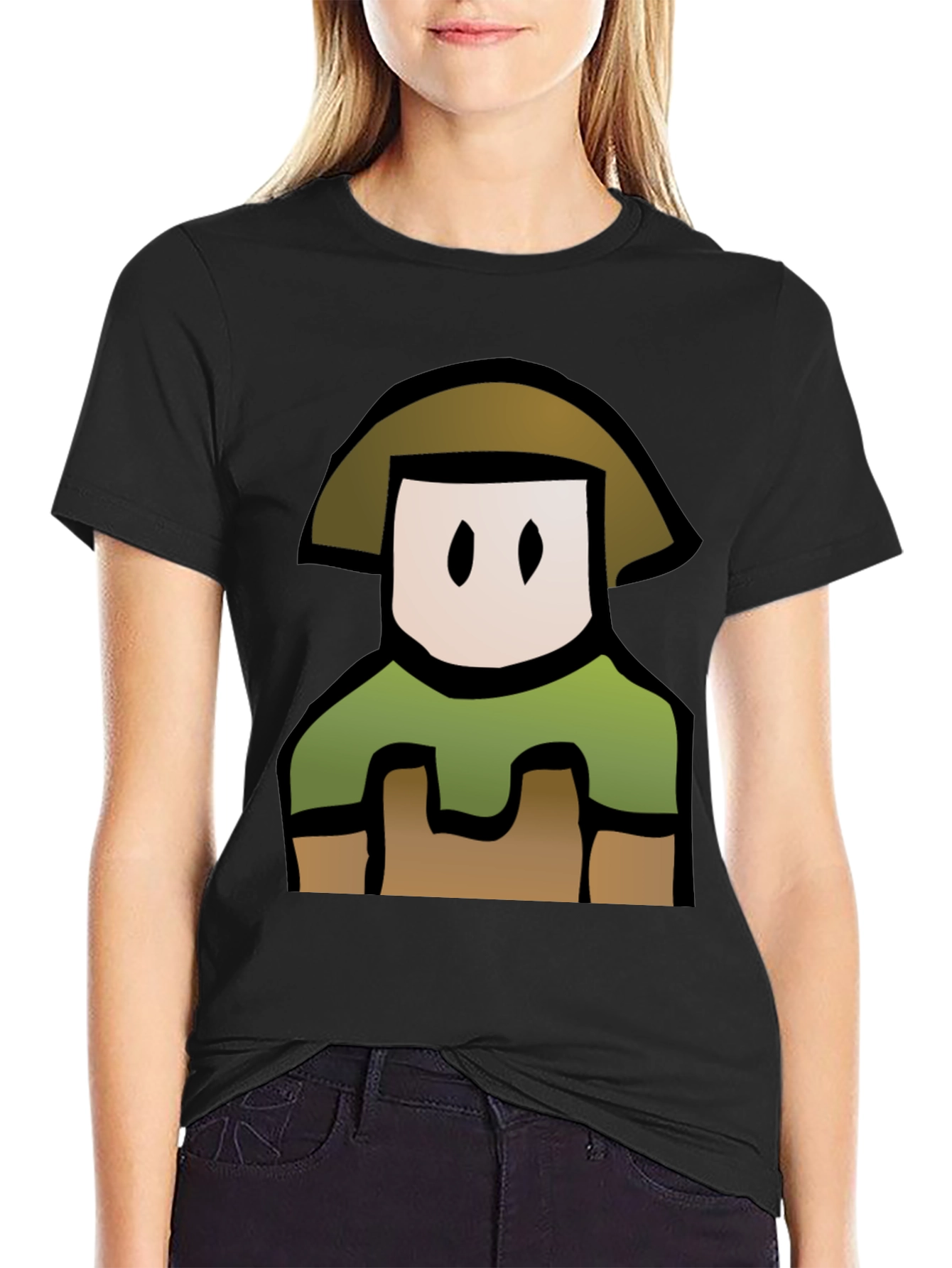 Cartoon Character T-Shirt - Black