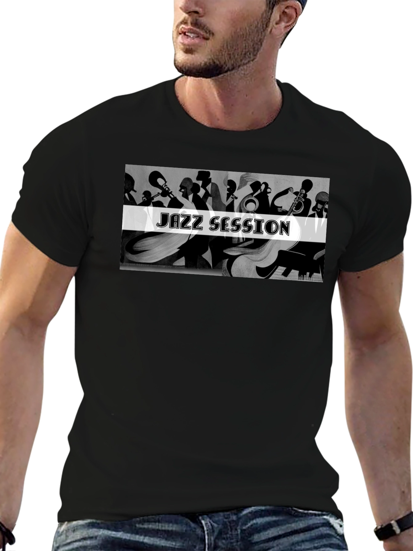 Jazz Session Graphic T-Shirt - Black
