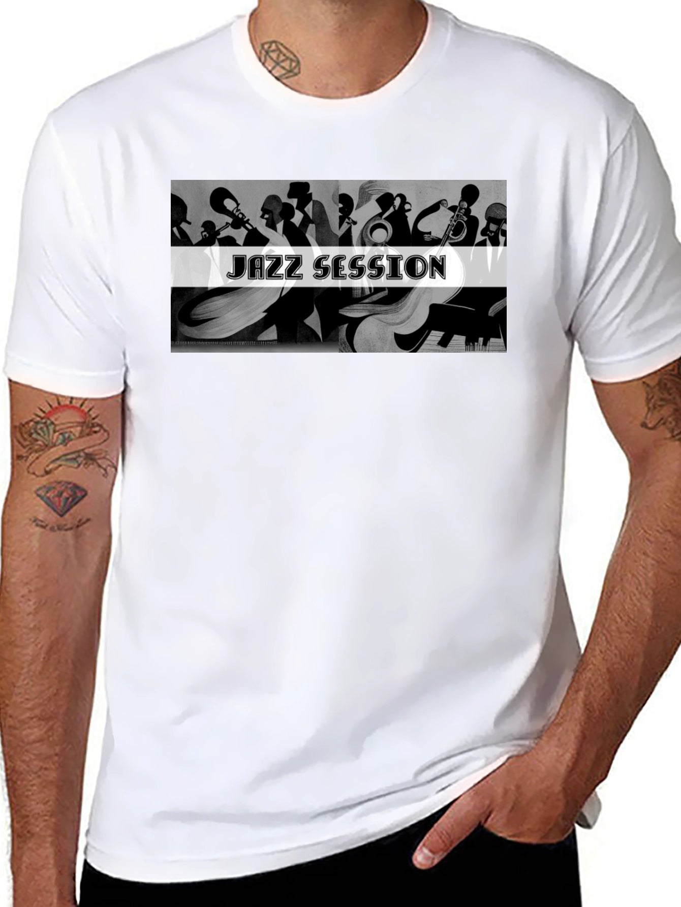 Jazz Session Graphic T-Shirt - Black