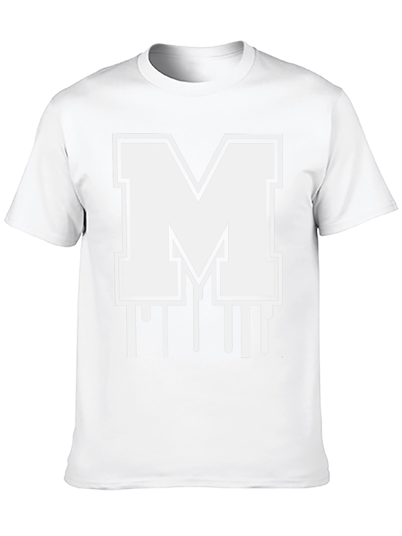 Bold Initial M Graphic Tee - Black Cotton Blend
