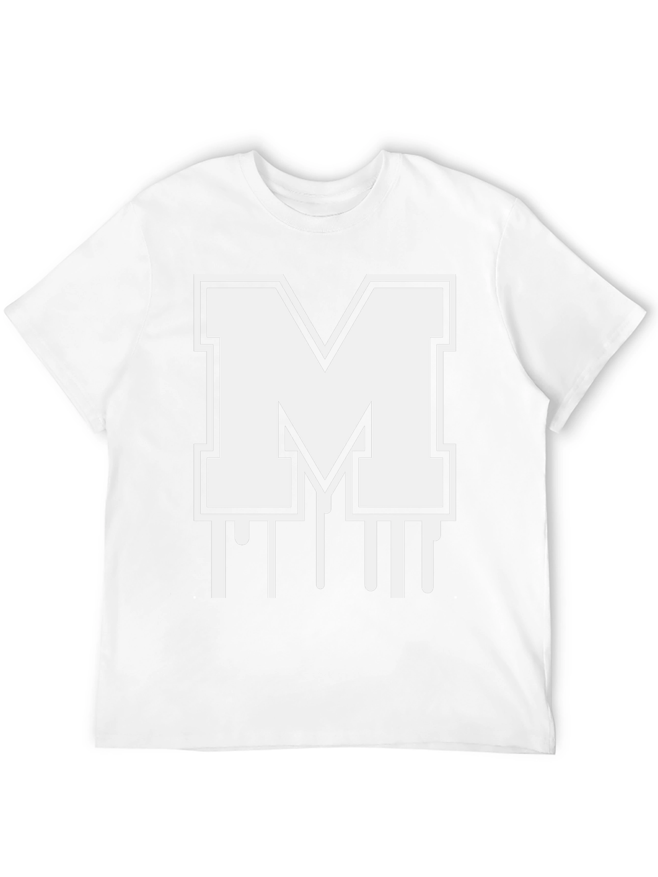 Bold Initial M Graphic Tee - Black Cotton Blend