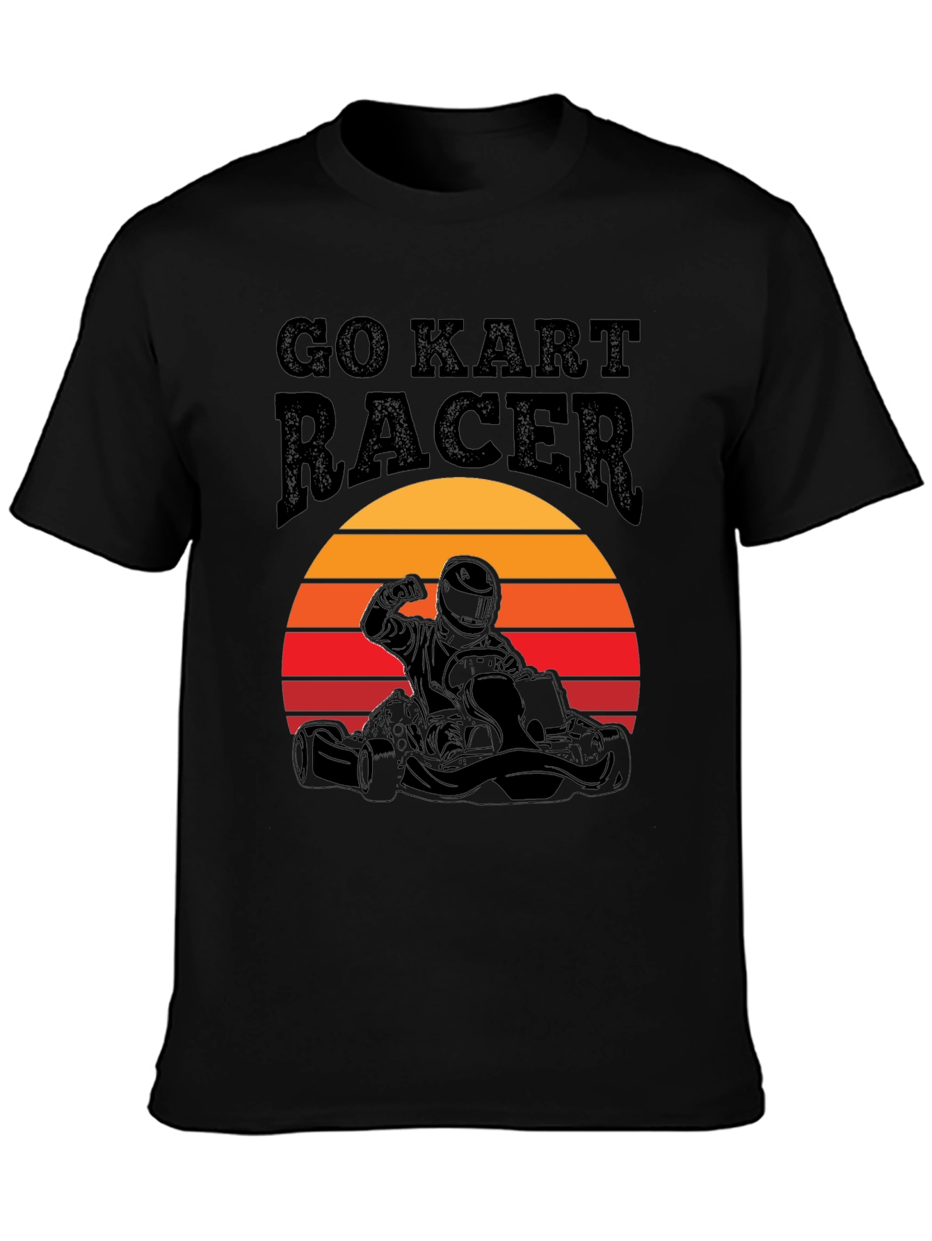 Go Kart Racer T-Shirt: Retro Sunset Design