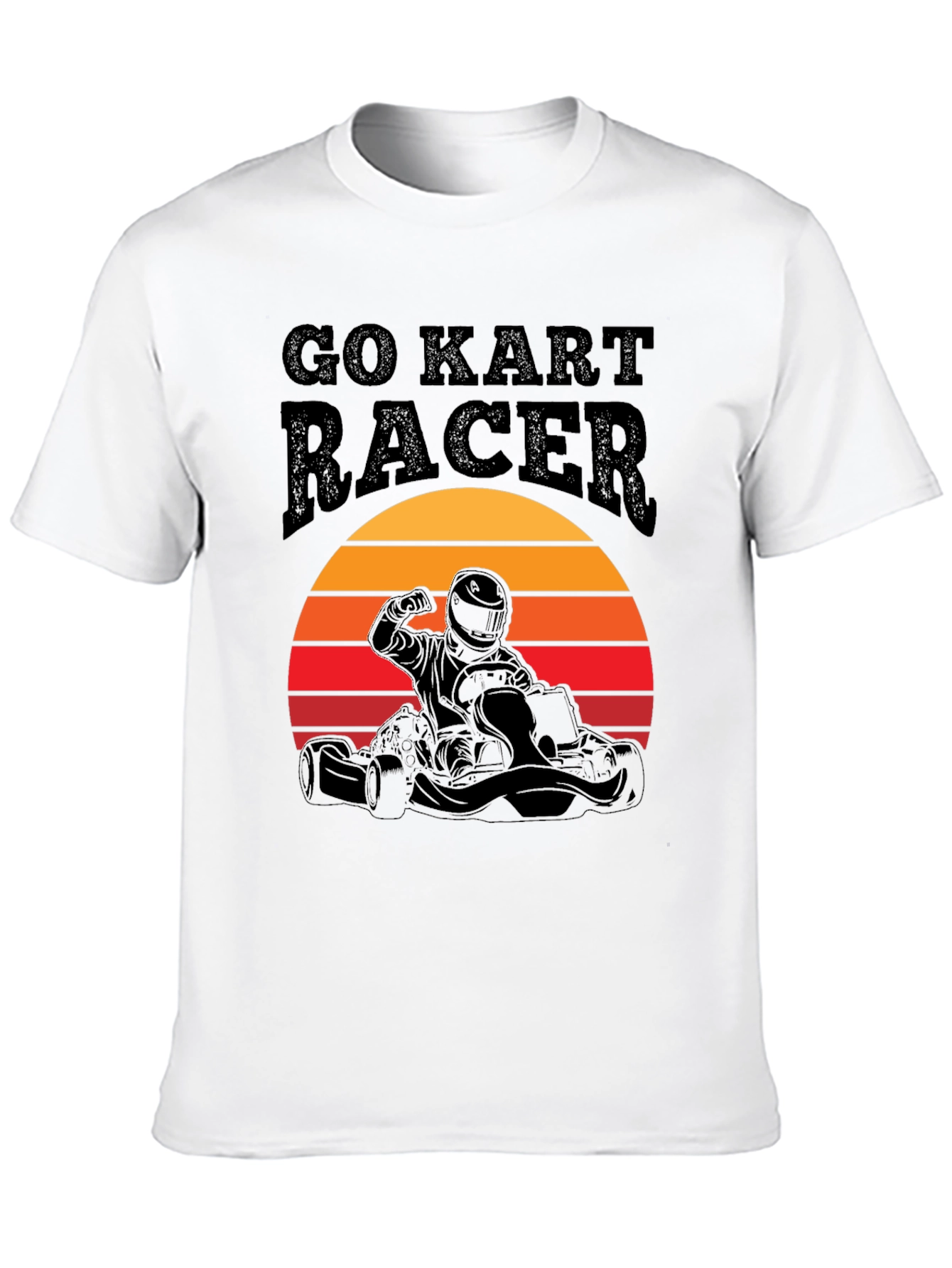 Go Kart Racer T-Shirt: Retro Sunset Design