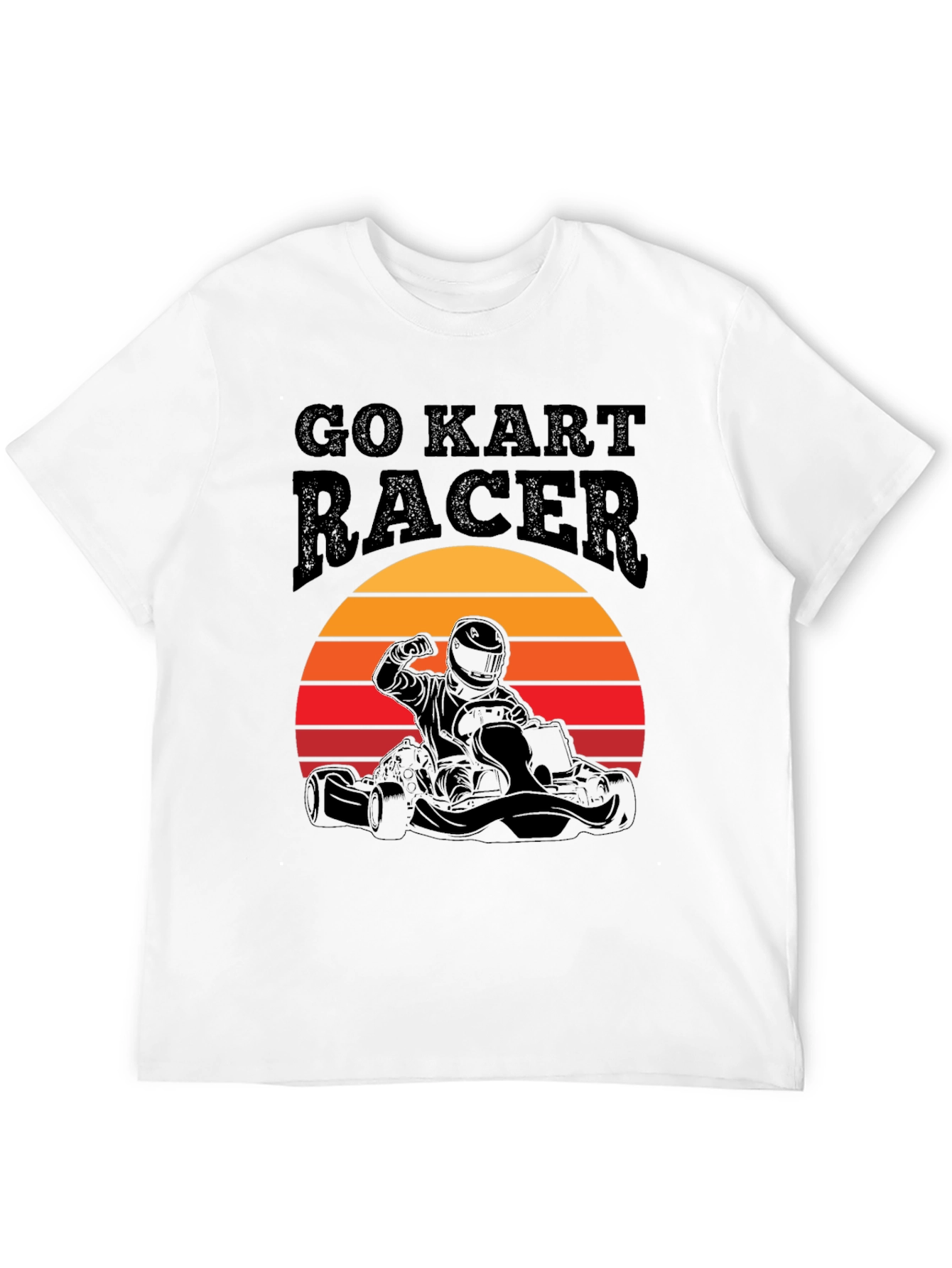Go Kart Racer T-Shirt: Retro Sunset Design