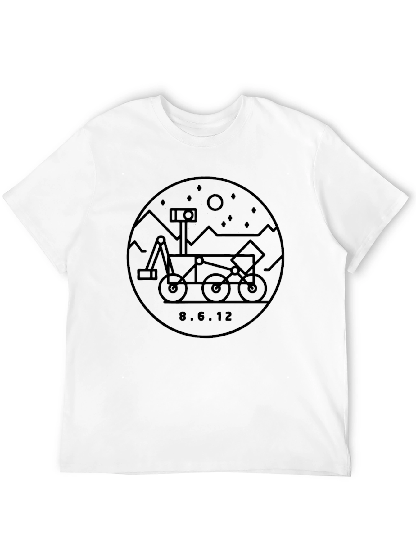 Mars Rover Landing Date Graphic Tee - Black