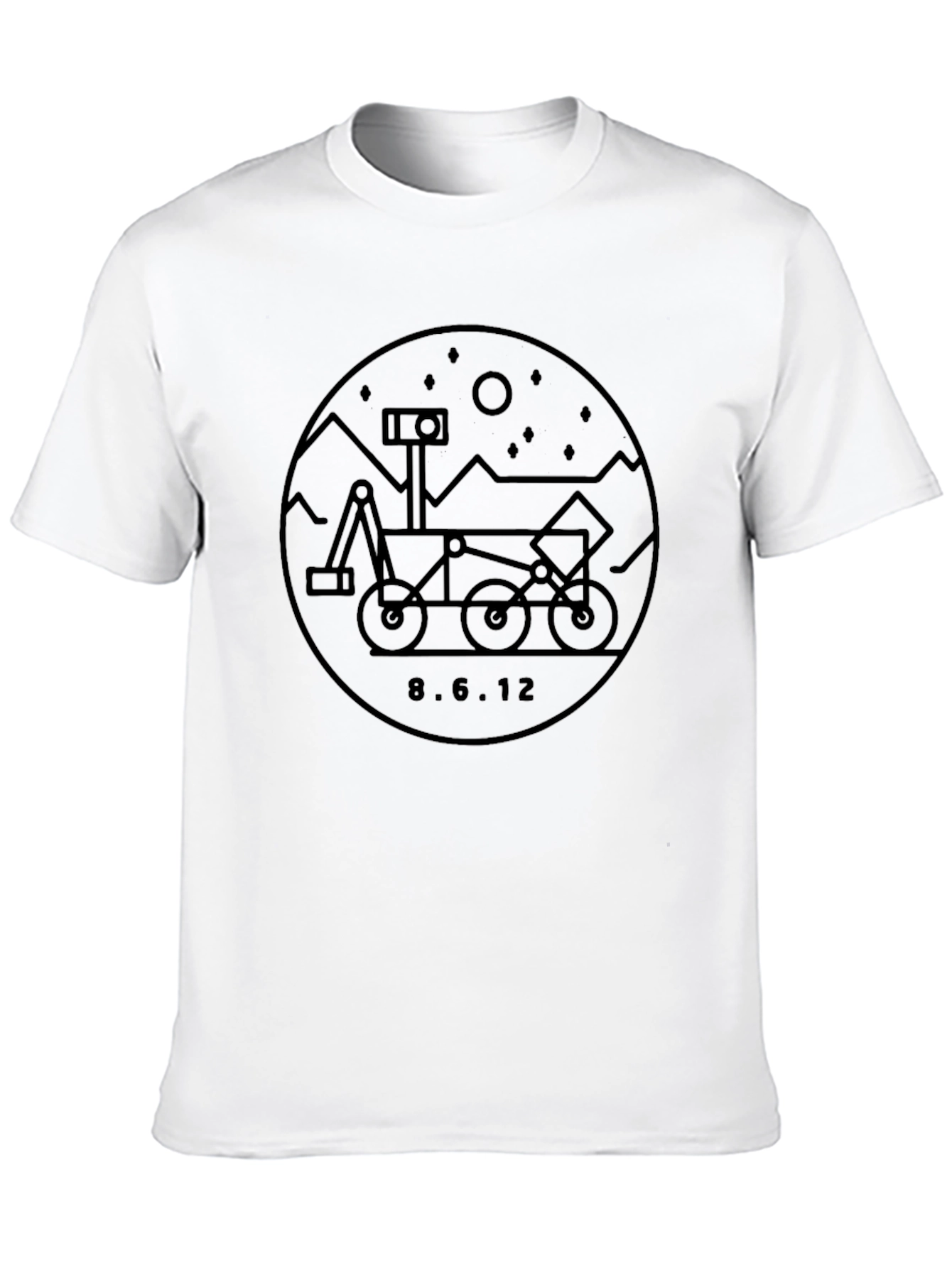 Mars Rover Landing Date Graphic Tee - Black