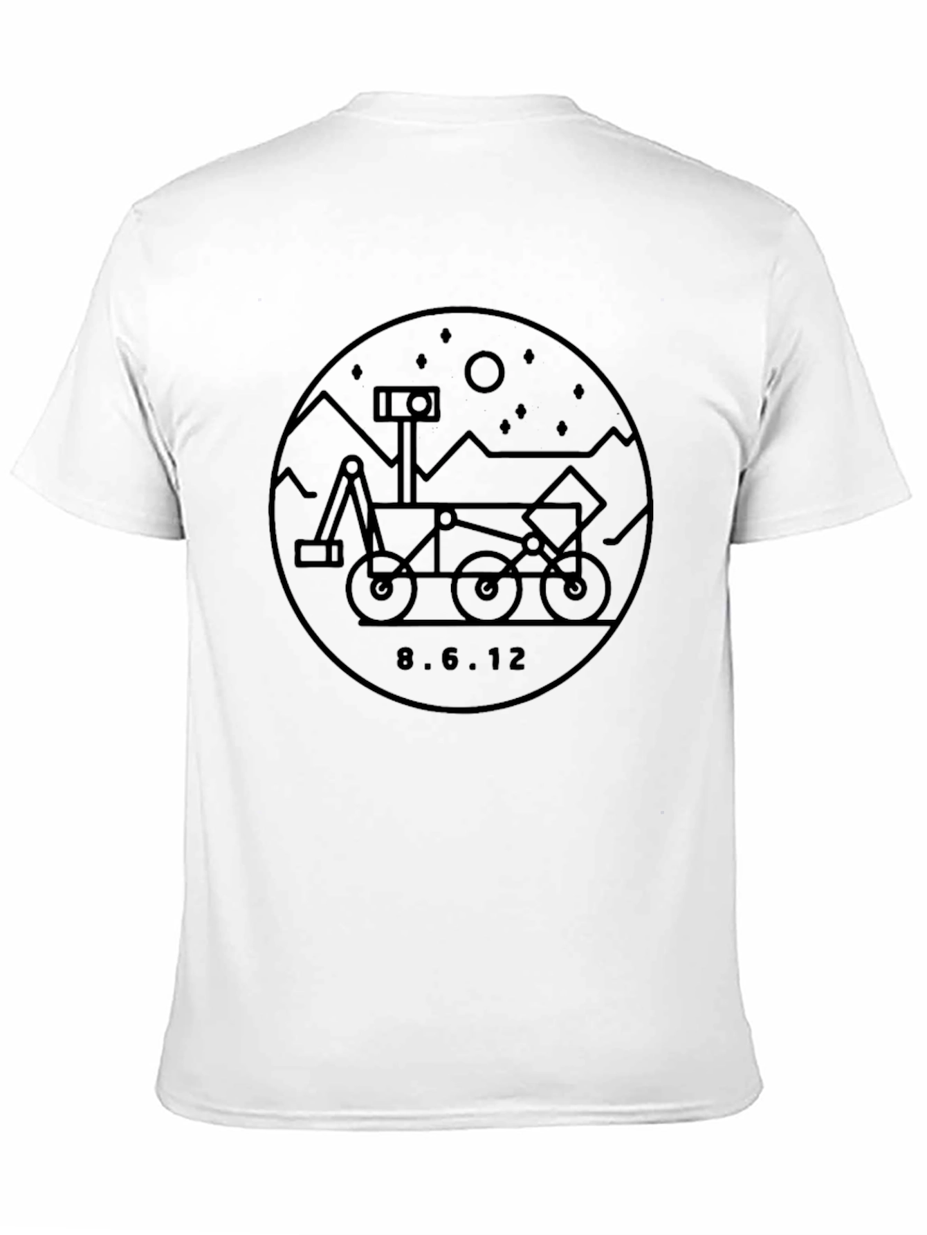 Mars Rover Landing Date Graphic Tee - Black