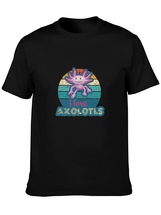 I Love Axolotls T-Shirt - Retro Style