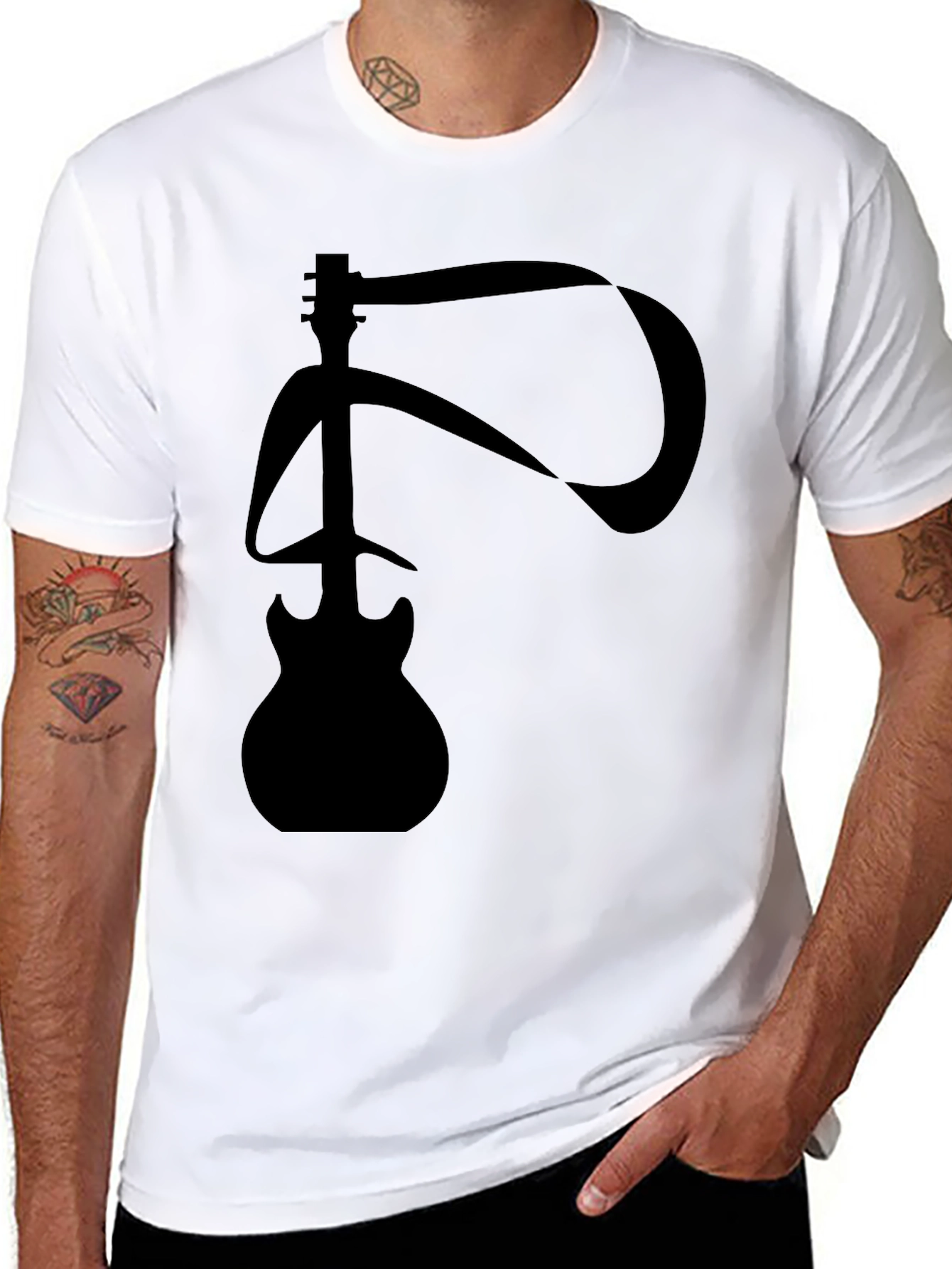 Abstract Guitar Graphic T-Shirt