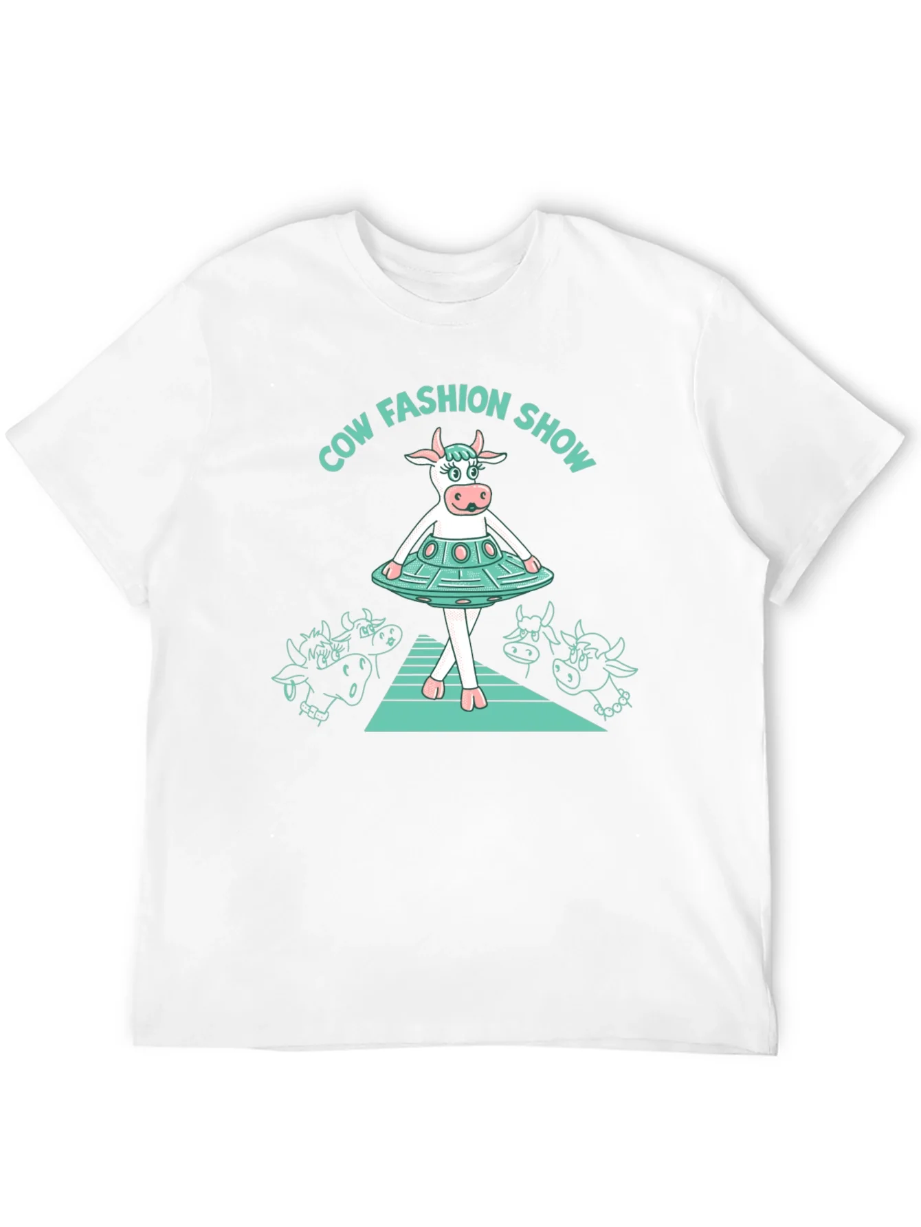 Cow Fashion Show Black T-Shirt