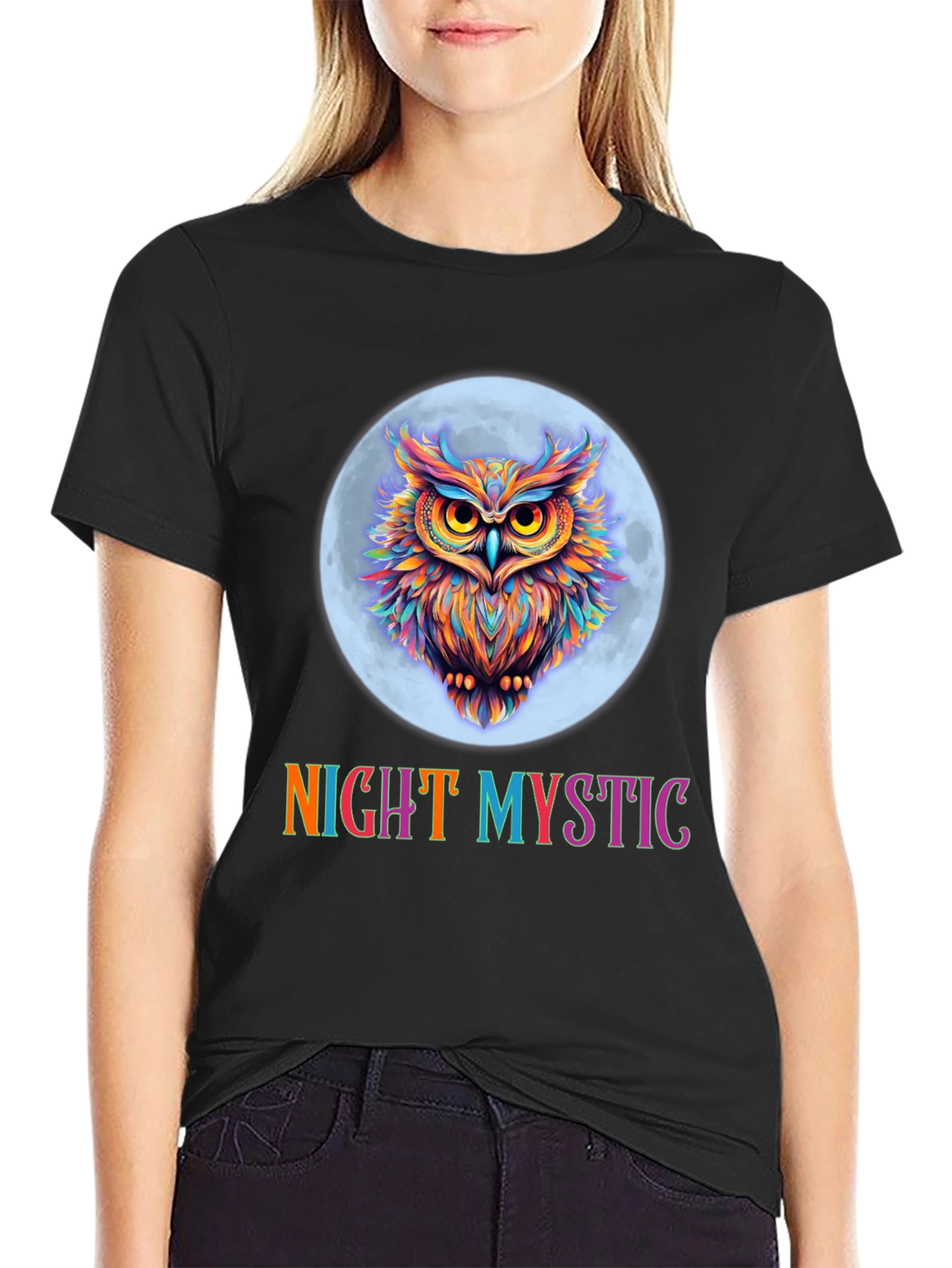 Night Mystic Owl Graphic T-Shirt