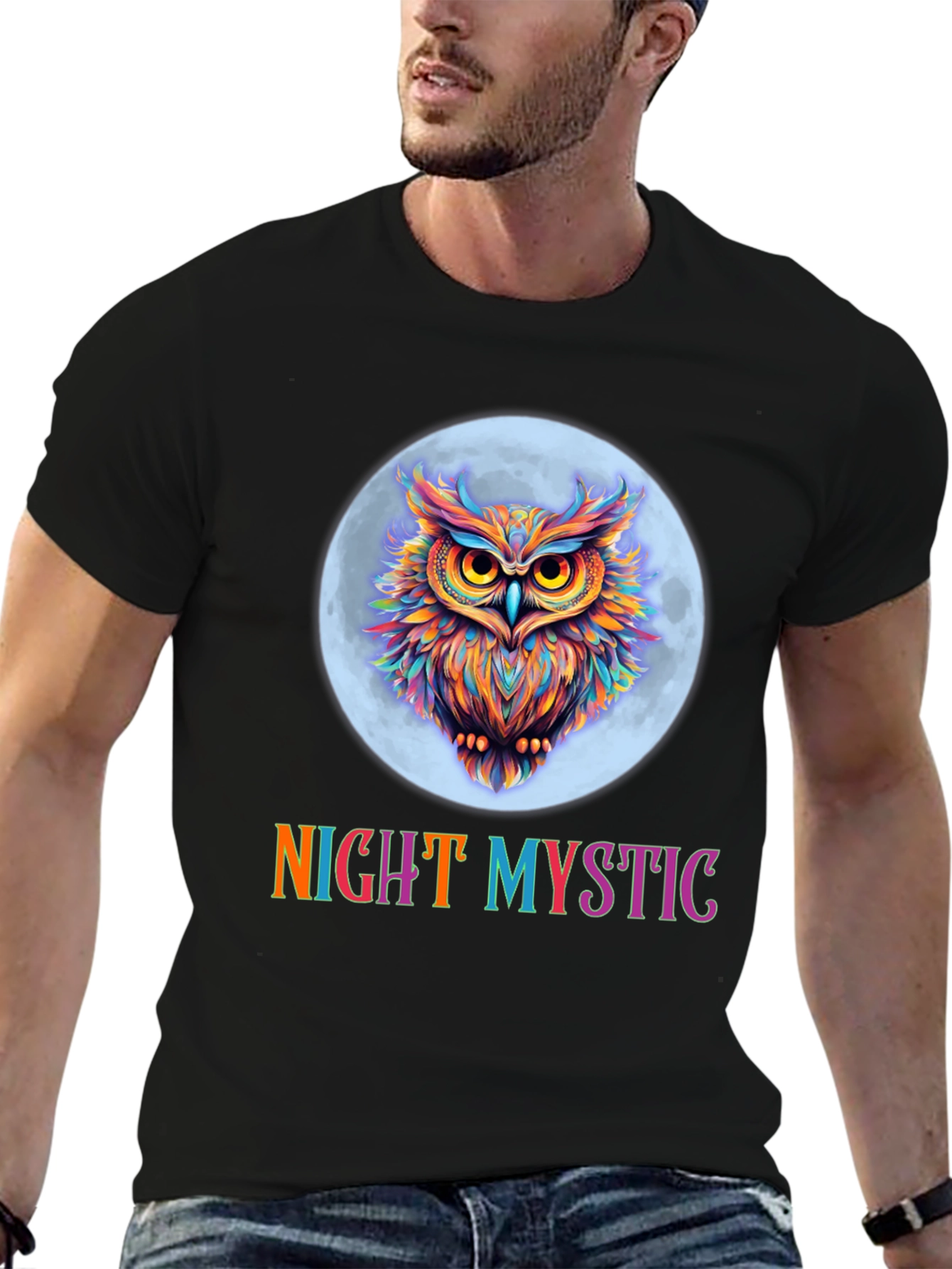 Night Mystic Owl Graphic T-Shirt