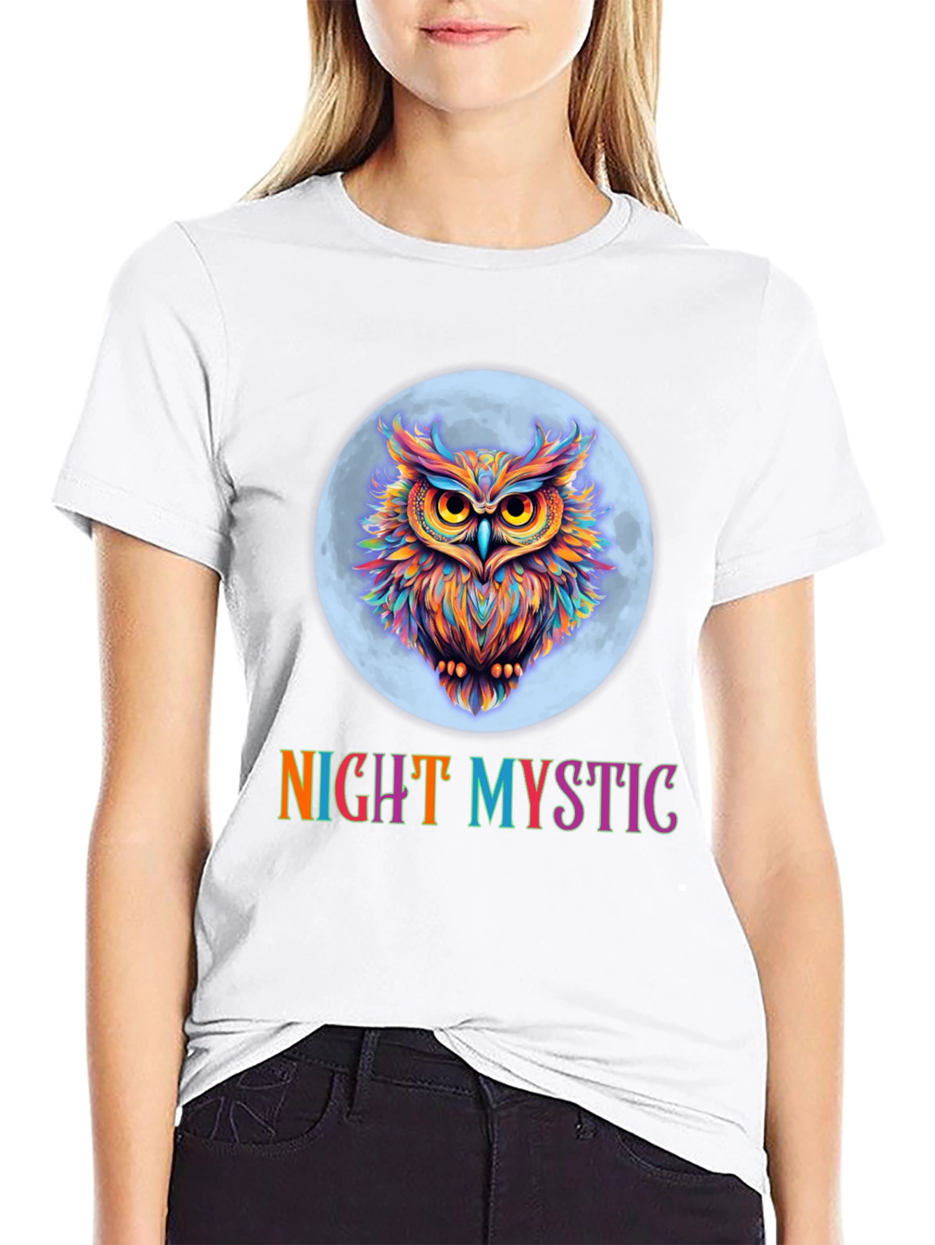 Night Mystic Owl Graphic T-Shirt