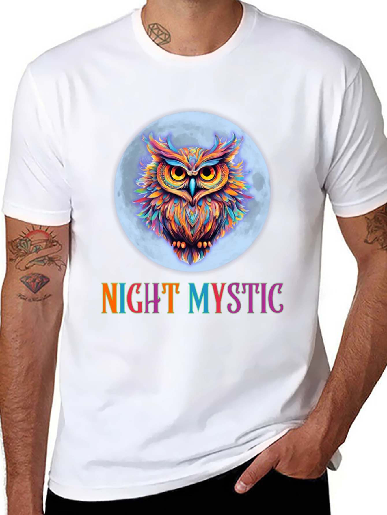Night Mystic Owl Graphic T-Shirt