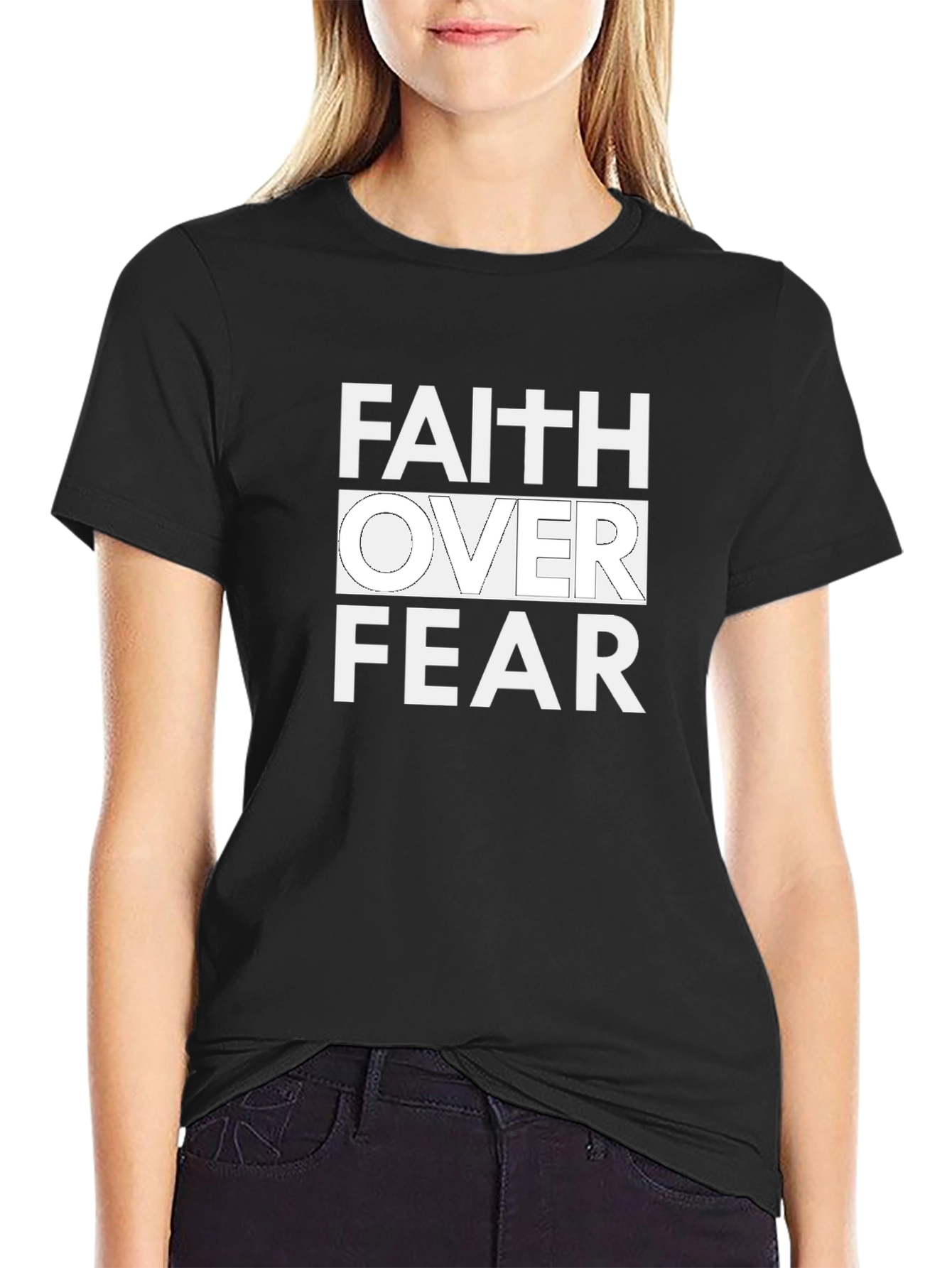 Faith Over Fear Graphic Print T-Shirt