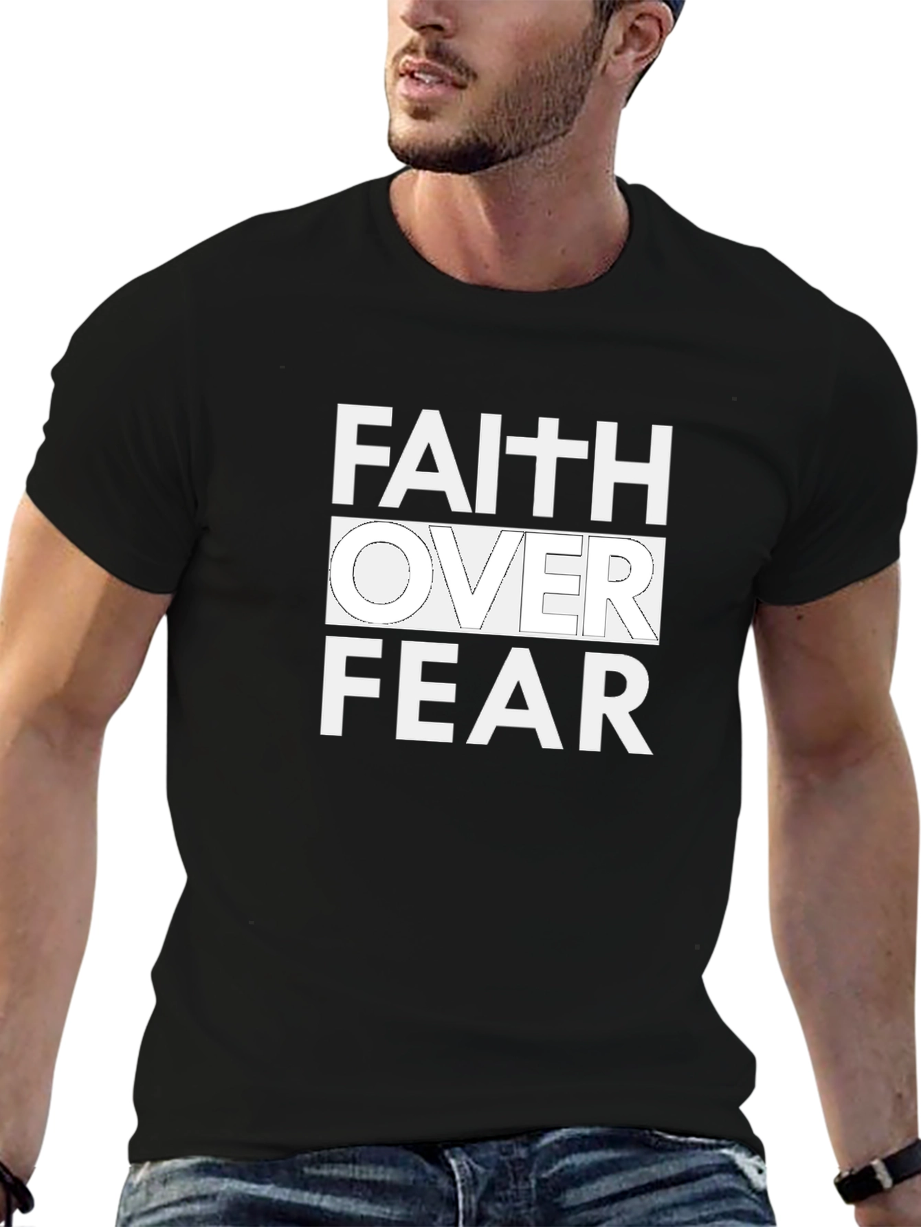 Faith Over Fear Graphic Print T-Shirt