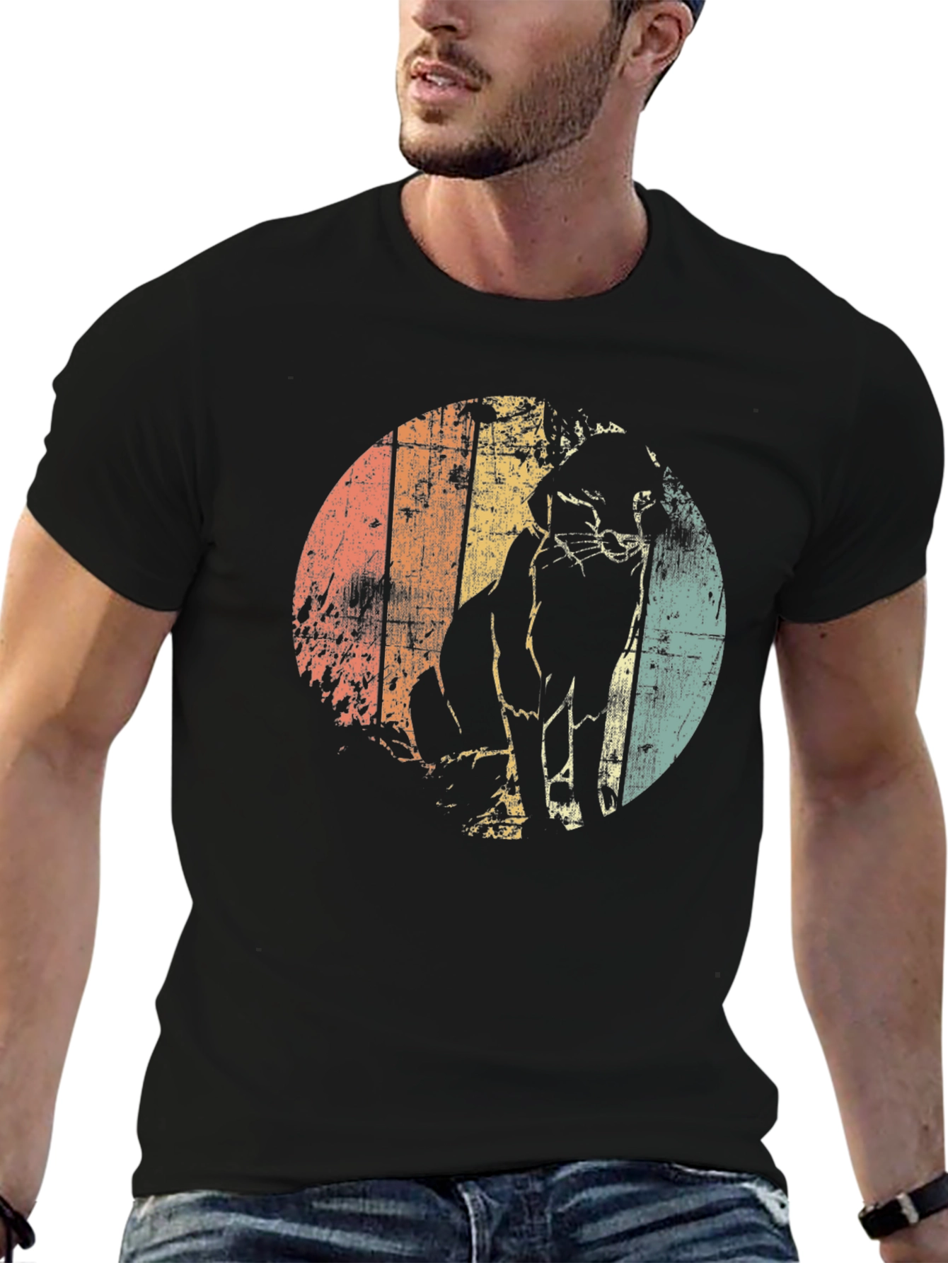 Retro Cat Silhouette T-Shirt