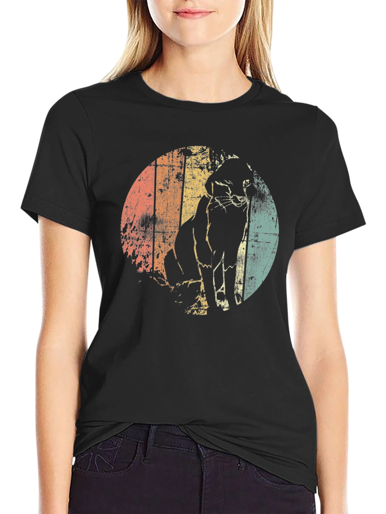 Retro Cat Silhouette T-Shirt