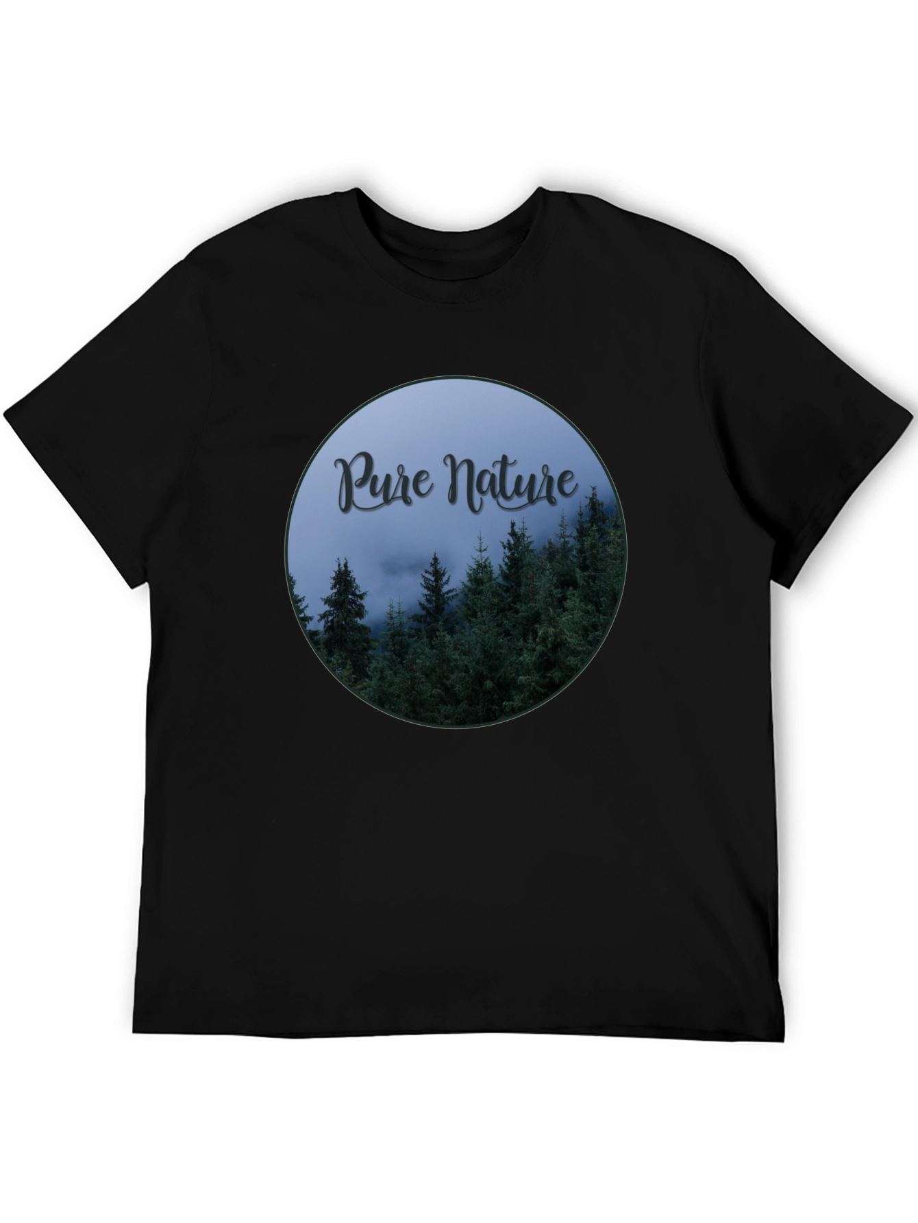 Pure Nature Forest Graphic Tee - Black