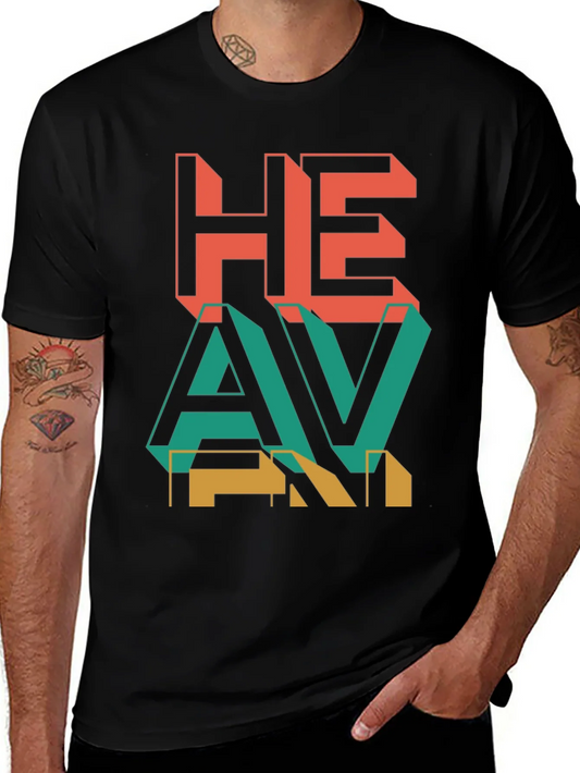 Heavy Retro Graphic Print Black T-Shirt