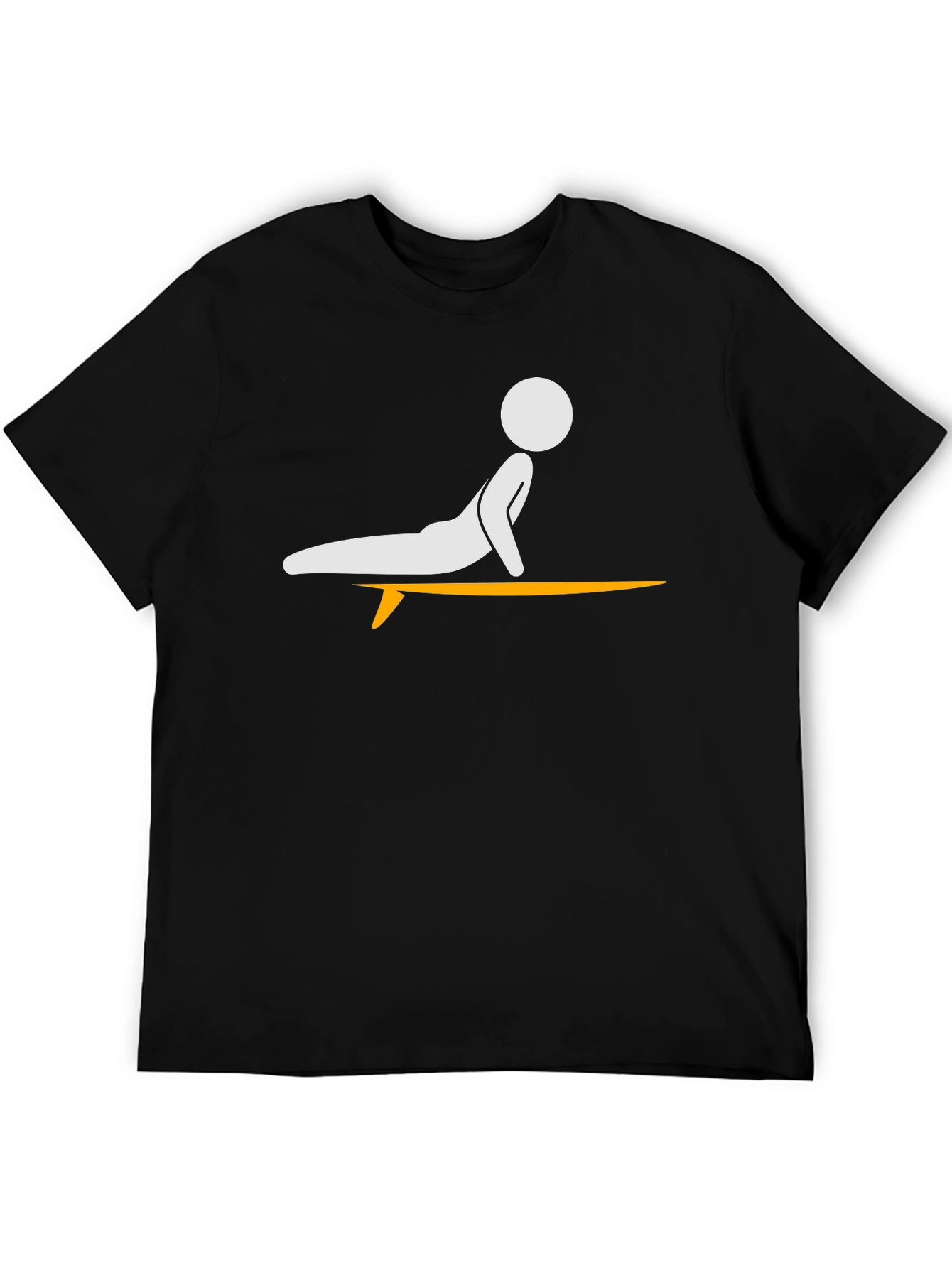 Surfing Yoga Pose Graphic Tee - Black